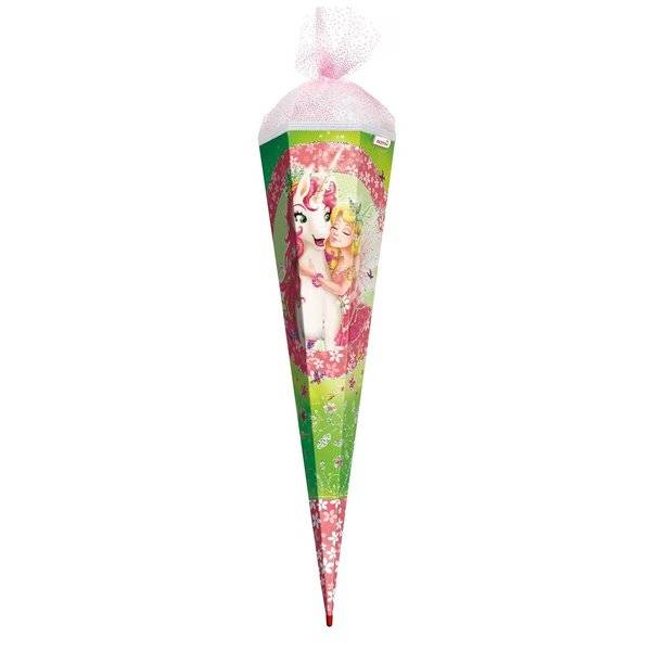 Schultüte Einhornglück - eckig 85 cm Glitzereffekt.
