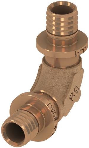 TECEflex Bogen 90Grad Rotguss, druckverlustoptimiert 63mm