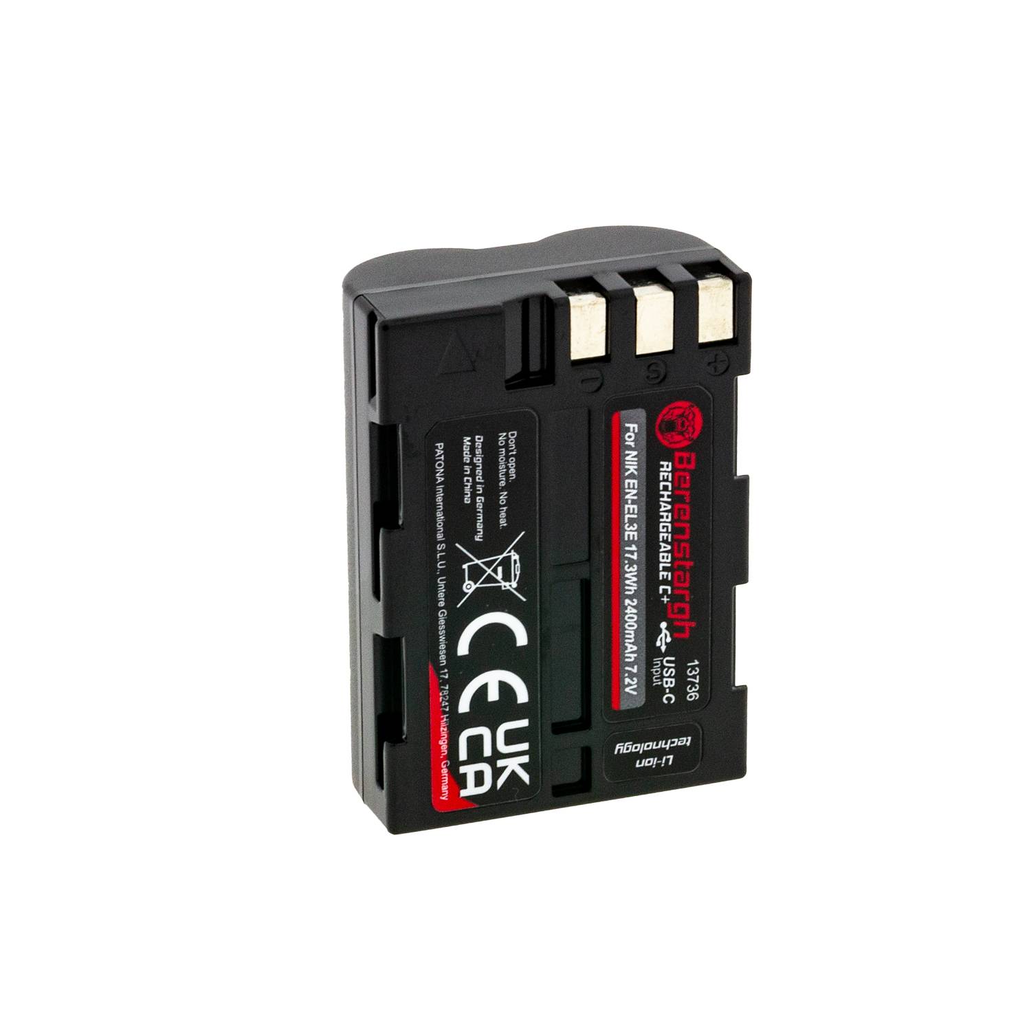 Berenstargh Akku mit USB-C Input für Nikon D700 D300 D200