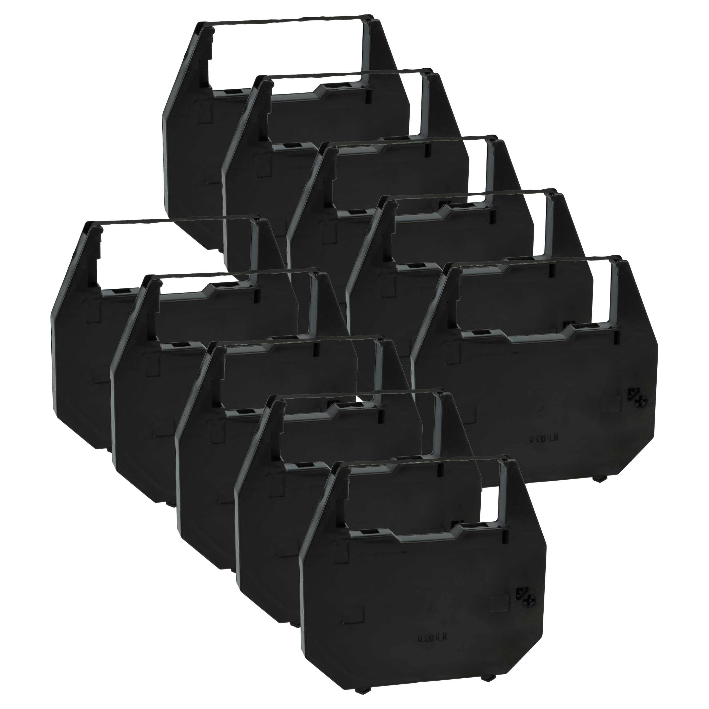vhbw 10x Farbband Schriftband kompatibel mit Nakajima AX 520, AX 510, AX 500, AX 455, AX 375, AX 300 Nadeldrucker, Bondrucker - Schwarz