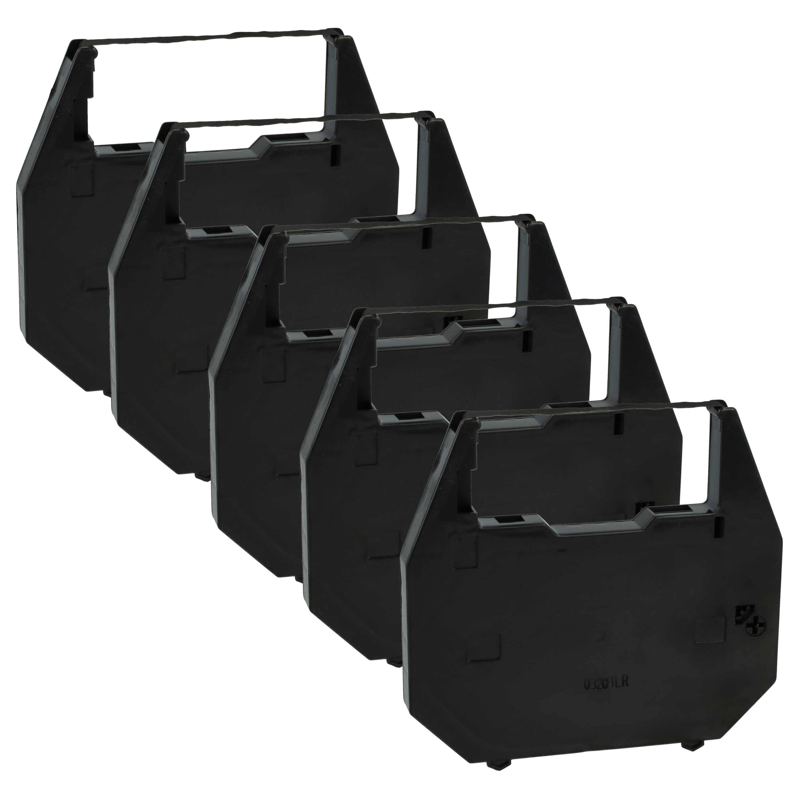 vhbw 5x Farbband Schriftband kompatibel mit Nakajima AX220, AX 110, AX 100, AX210, AX 120, AX200 Nadeldrucker, Bondrucker - Schwarz