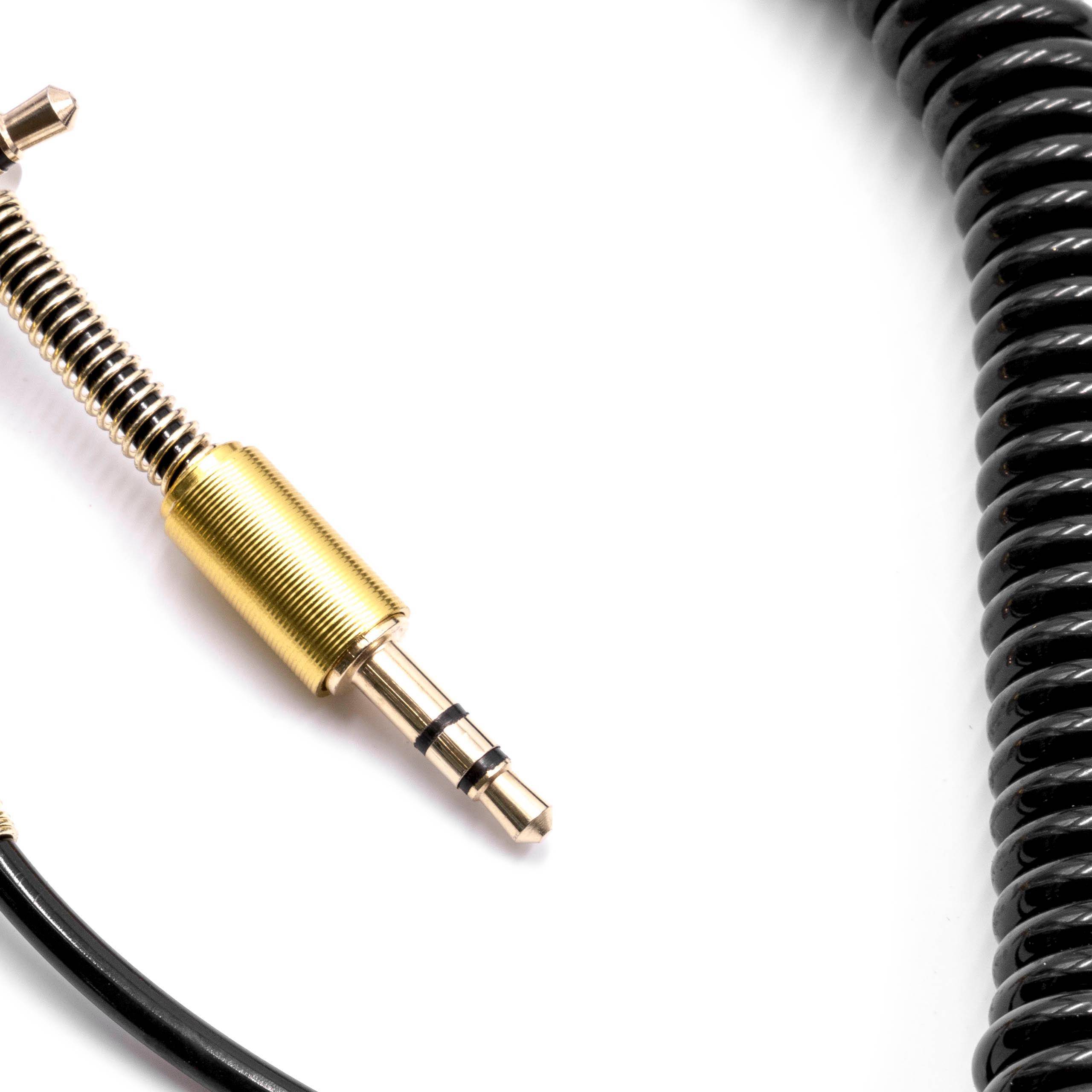 vhbw Stereo Audio Kabel Adapter kompatibel mit Sony Z1000, XB950 Kopfhörer - 3,5 mm auf 3,5 mm Klinkenstecker, Vergoldet, Gewinkelt Gold Schwarz