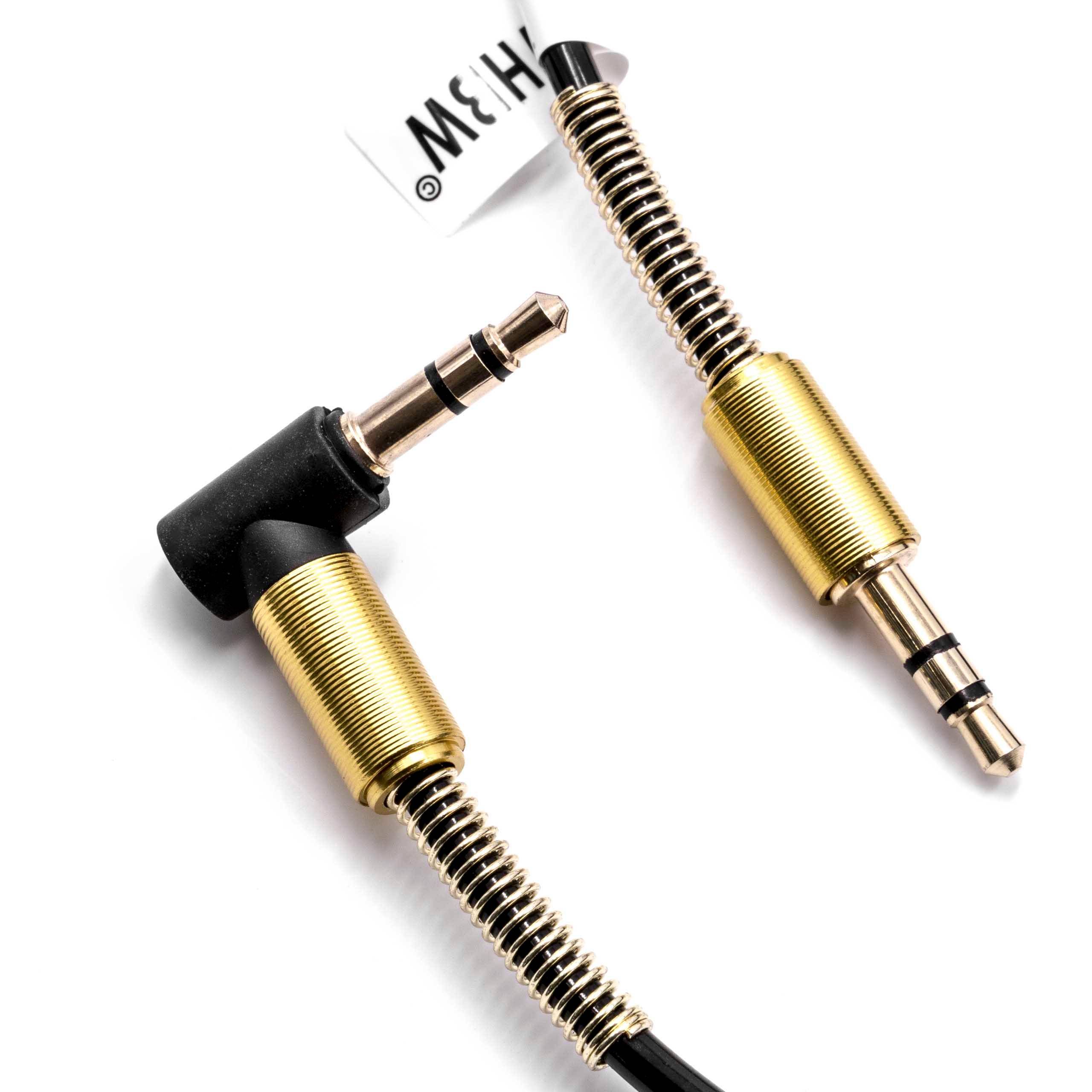 vhbw Stereo Audio Kabel Adapter für diverse Geräte - 3,5 mm auf 3,5 mm Klinkenstecker, Vergoldet, Gewinkelt Gold Schwarz