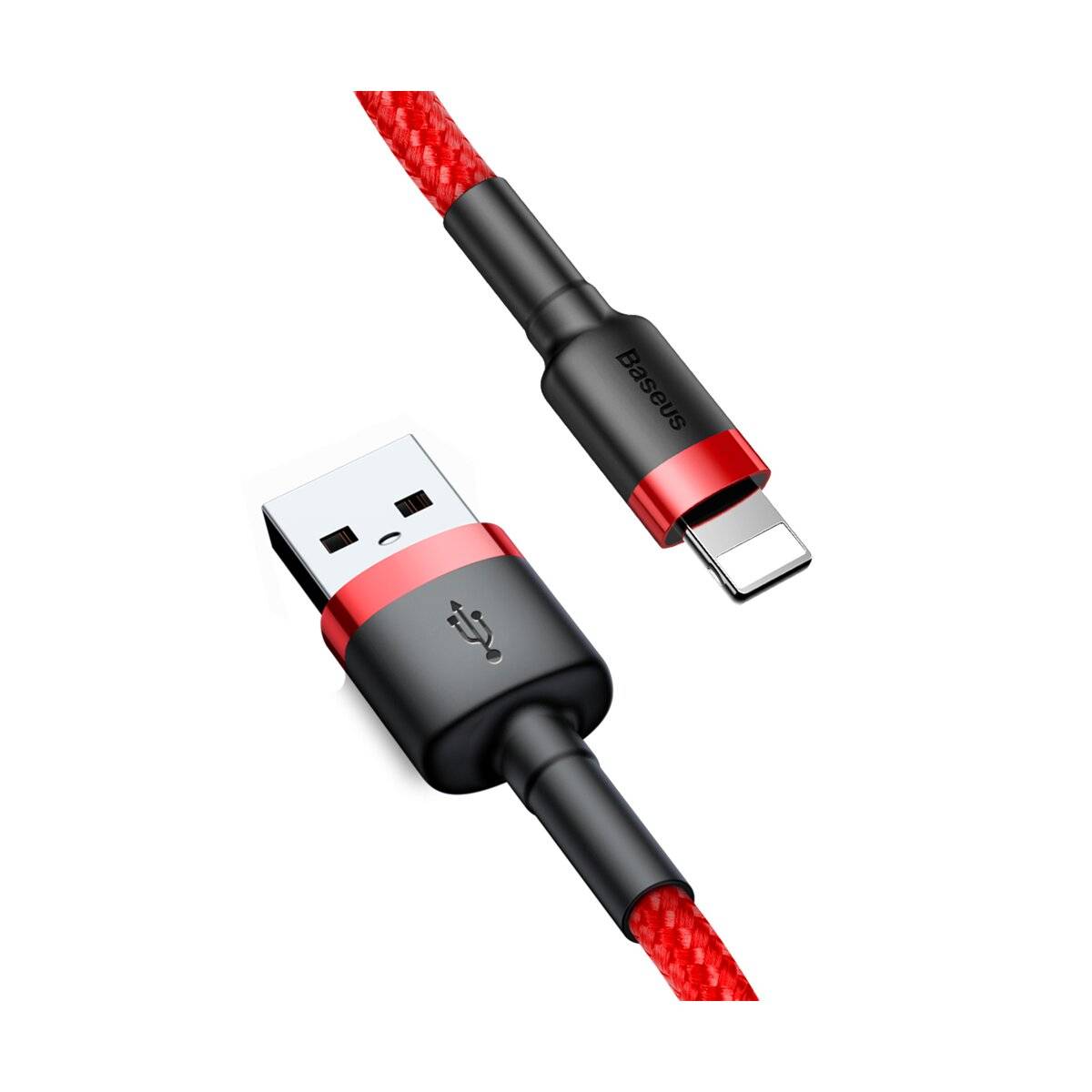 Baseus Cafule Cable durabel Kabel mit Nylon geflochtenes Ladekabel USB / iPhone QC3.0 1.5A 2M rot (CALKLF-C09)