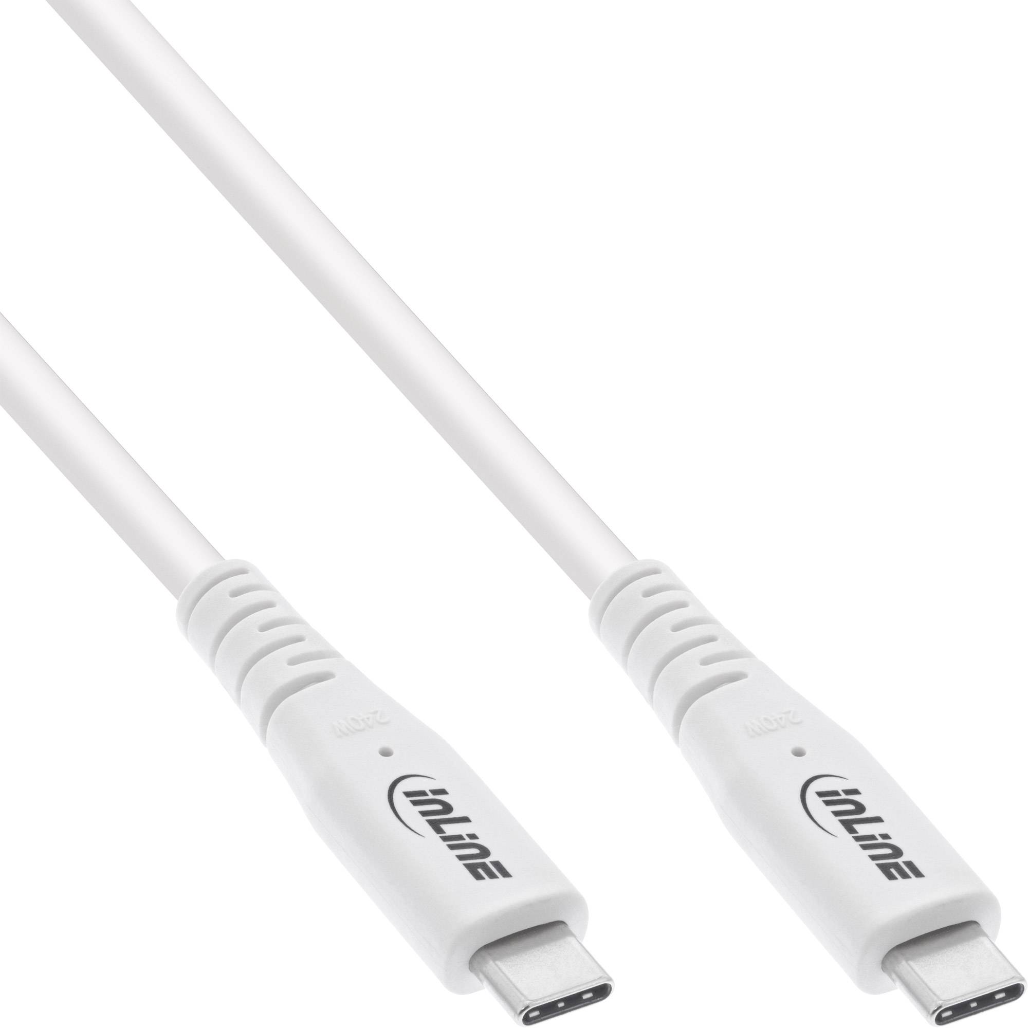 INLINE - USB4 Kabel - USB-C Stecker/Stecker - PD 240W - 8K60Hz - TPE - weiß - 0,5m