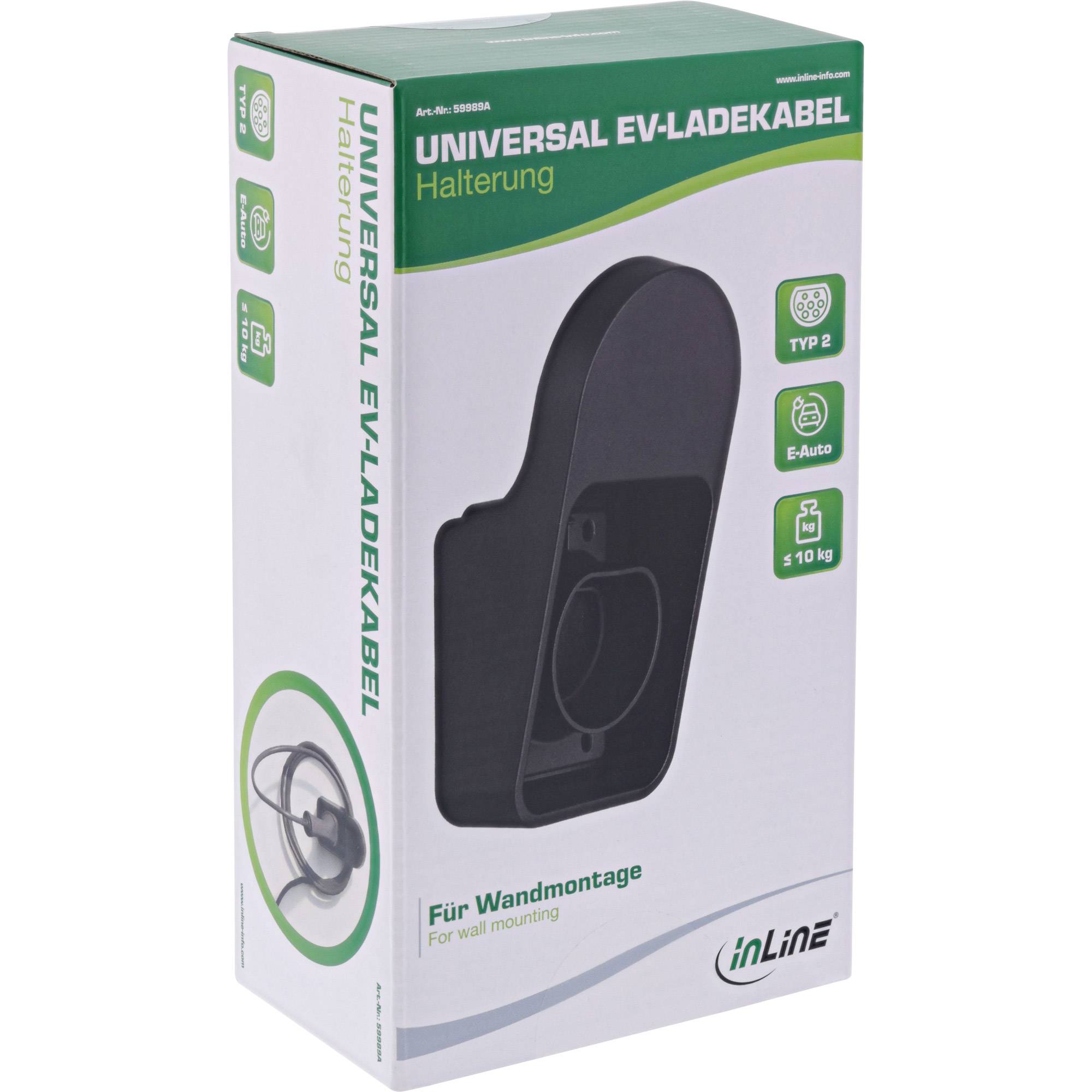 INLINE - Universal EV-Ladekabel Halterung - schwarz
