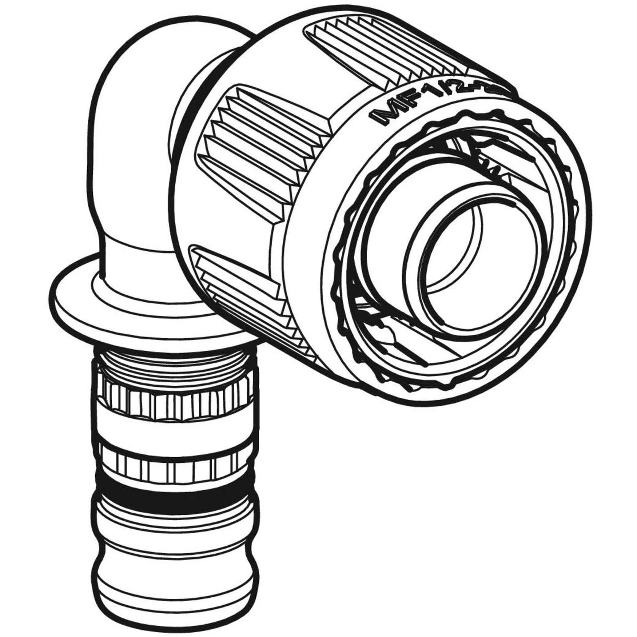 Geberit GE Mepla, Übergangswinkel, MasterFix, PVDF, 90°, d16mm x RpMF1/2, 1 Stk.