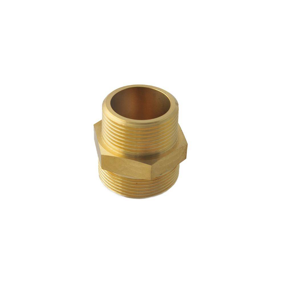 Doppelnippel - Material Messing - Nennweite DN16 - AG 3/4 ''zylindrisch (flachdichtend) - AG 3/4"'konisch (gewindedichtend)