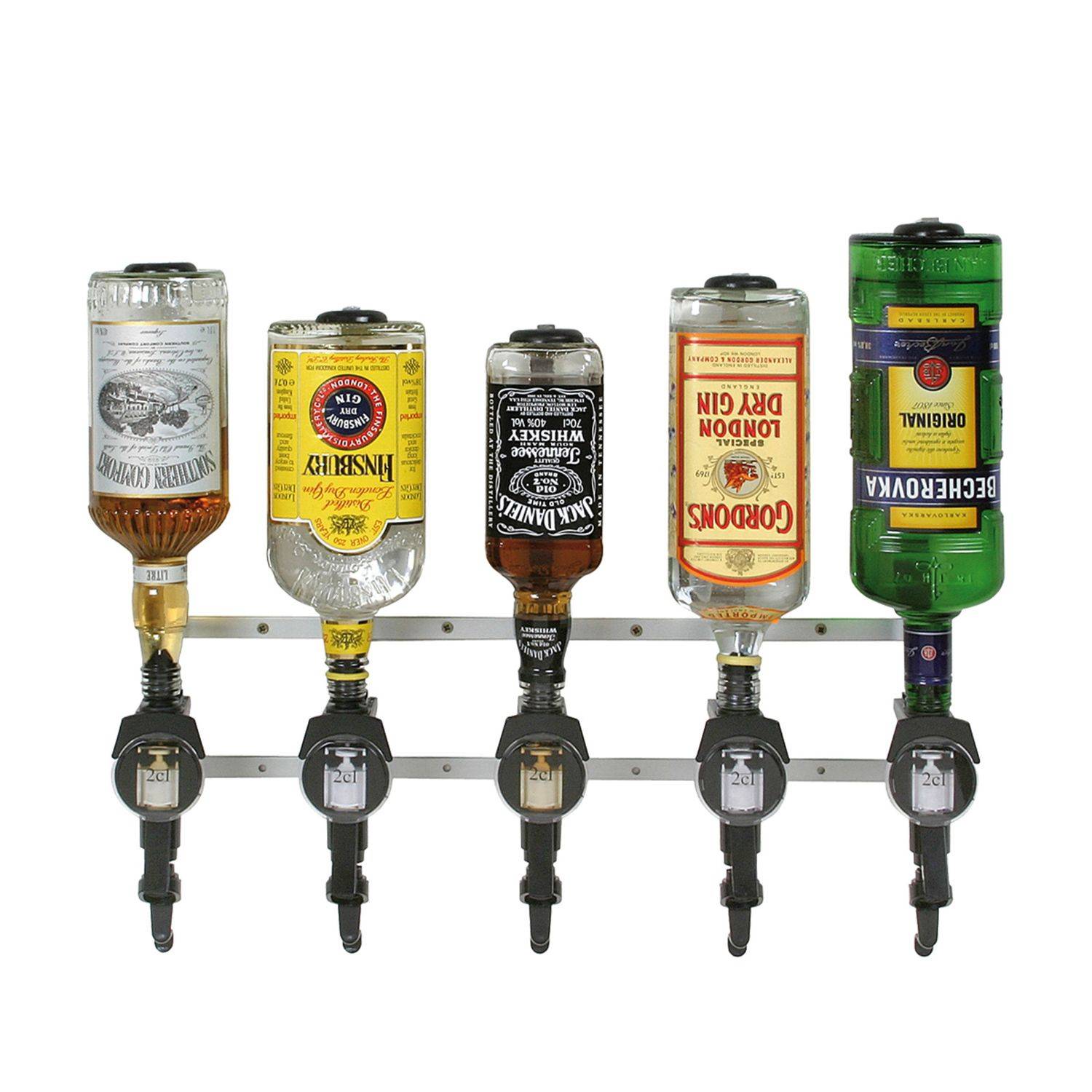 Profi Wandhalter für 0,7 - 1,0L Flaschen - Wandhalterung für 5 Flaschen