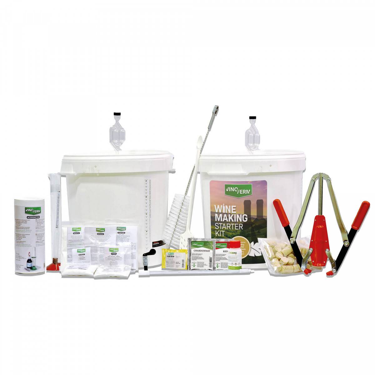 Wein selber machen Set - Startpaket MAXI mit Anleitung, Instruction:Niederländisch