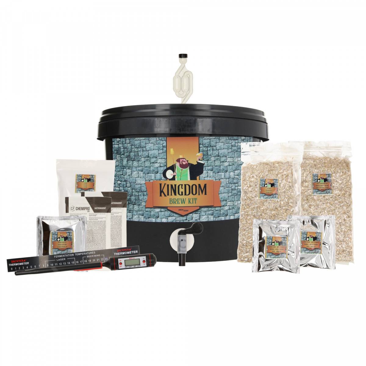 Kingdom Brew Kit, Bierbrauset - Blondes Starkbier, Komplette Malzmischung für 5L Bier