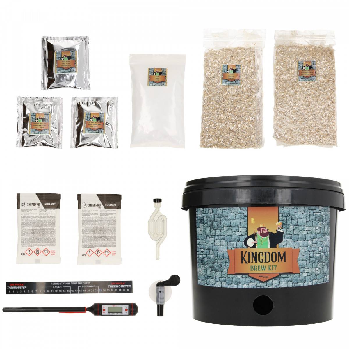 Kingdom Brew Kit, Bierbrauset - Blondes Starkbier, Komplette Malzmischung für 5L Bier