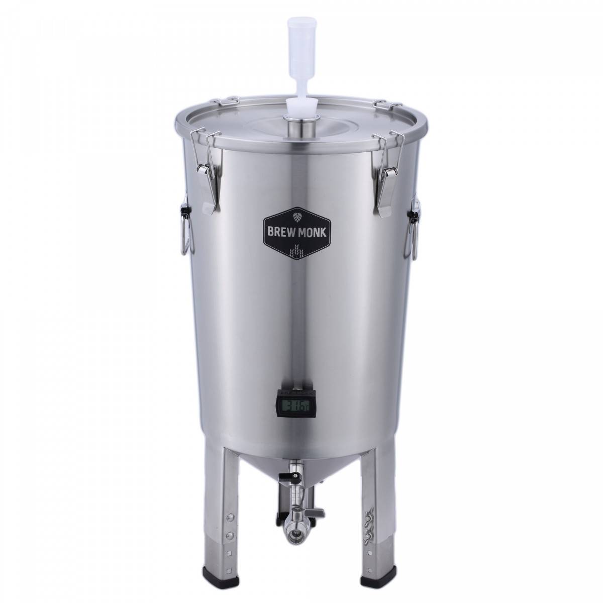 Brew Monk™ Edelstahl Gärbehälter 30L, Ausgestattet mit konischem Boden
