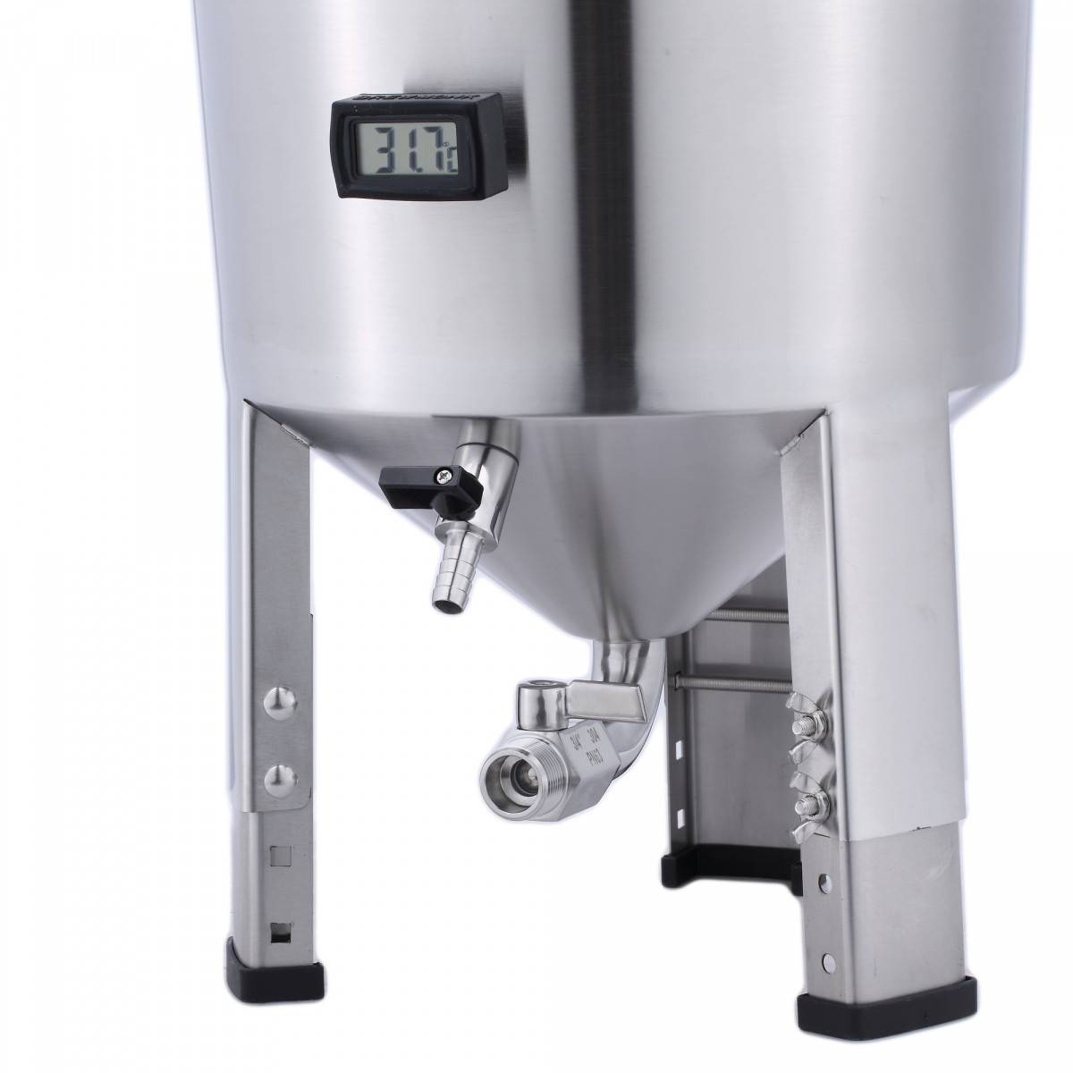 Brew Monk™ Edelstahl Gärbehälter 30L, Ausgestattet mit konischem Boden
