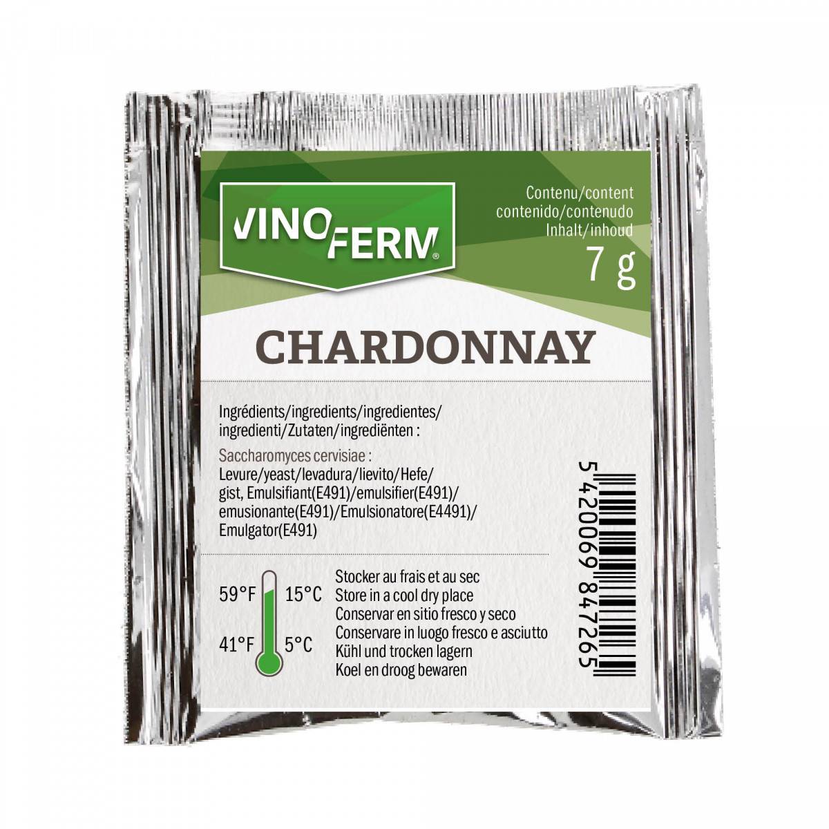 Weinhefe, Trockenhefe Wein Vinoferm Chardonnay, 7g