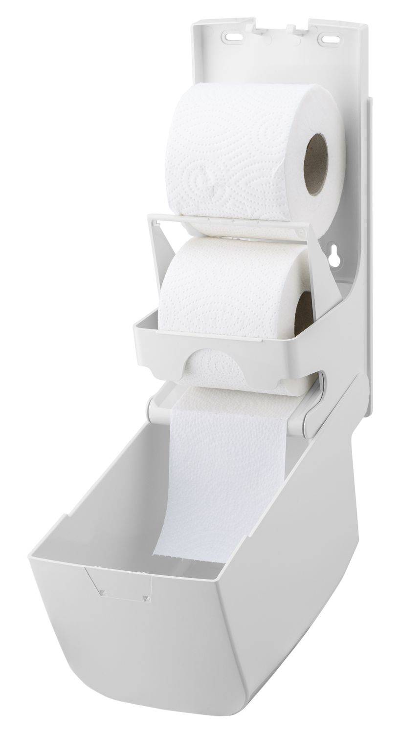 Toilettenpapierhalter, Klopapierhalter, Toilettenpapierspender - PQDuo, für 2 Rollen, Kunststoff