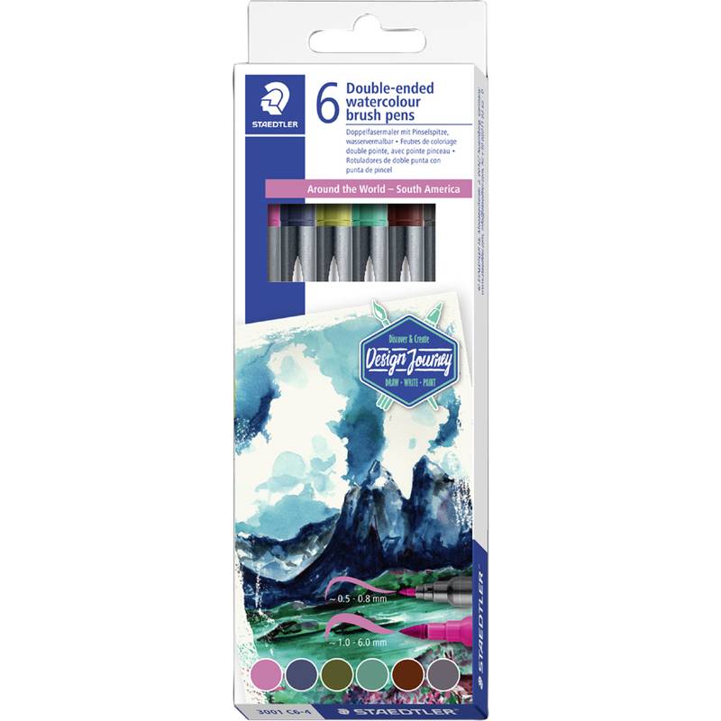 STAEDTLER Doppel-Fasermaler "Südamerika", 6er Kartonetui