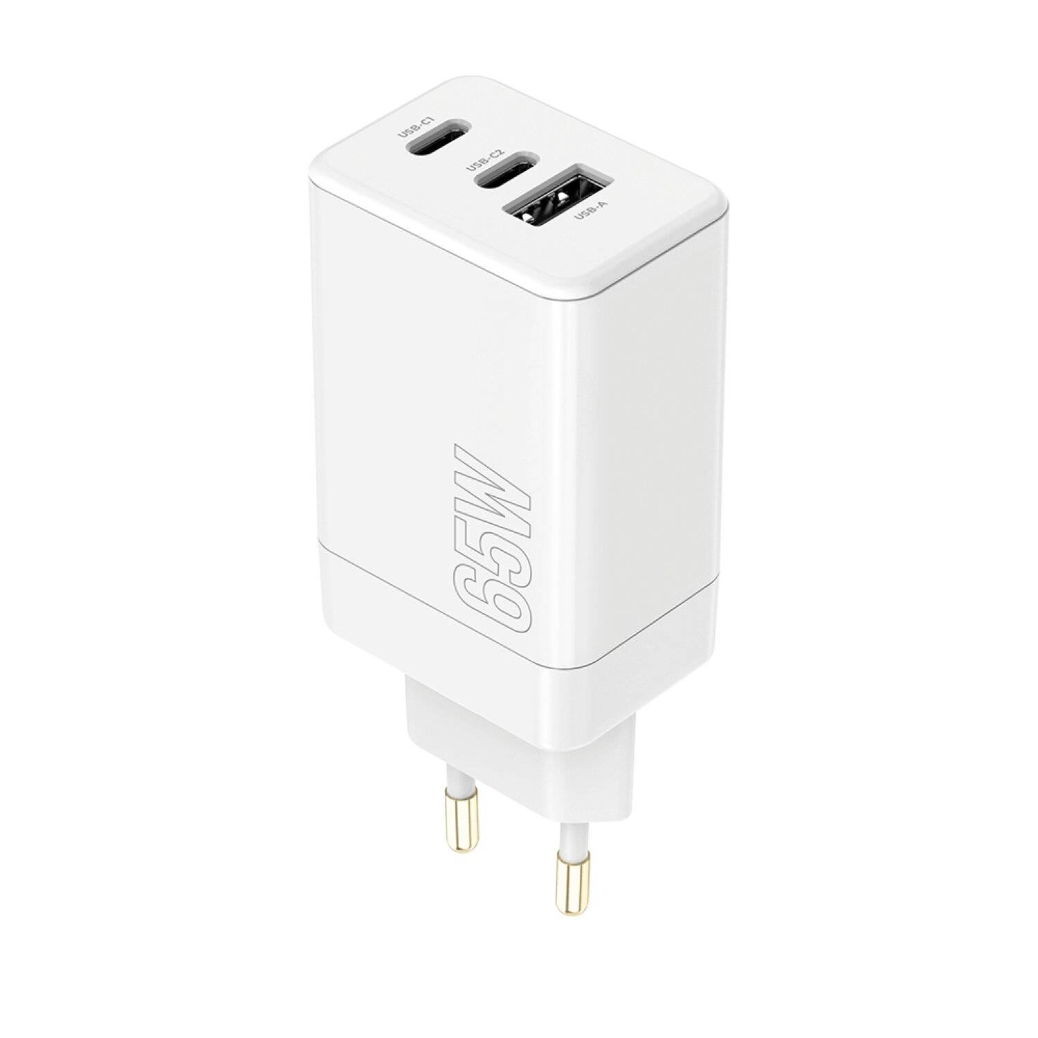 Maxlife MXTC-08-65ACC PD QC Ladegerät 2x USB-C 1x USB 65W weiß