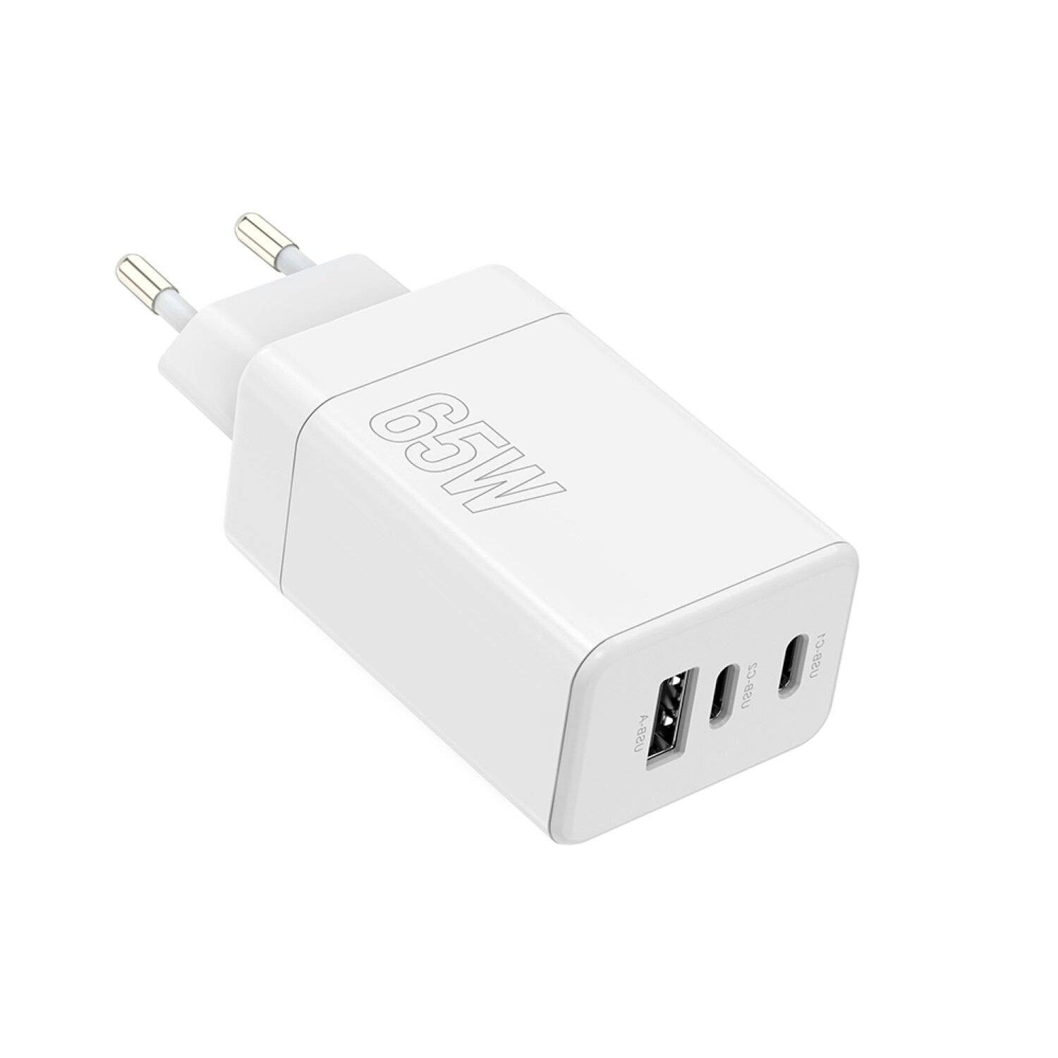 Maxlife MXTC-08-65ACC PD QC Ladegerät 2x USB-C 1x USB 65W weiß