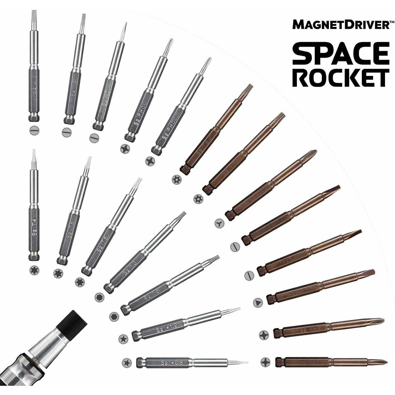 Space Rocket by Magnet Driver Präzisions-Schraubendreher-Set mit magnetischer Verlängerung (27-teilig)
