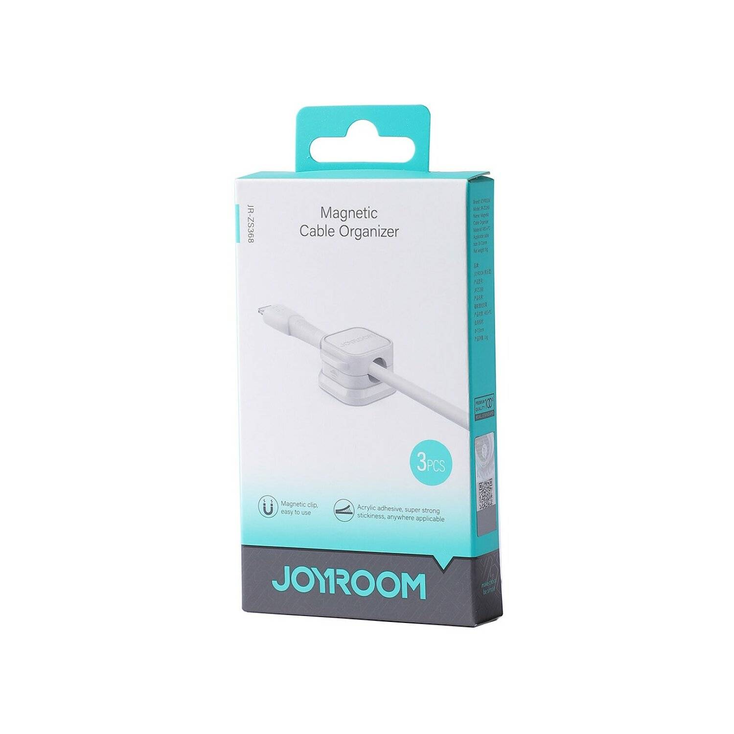 Joyroom JR-ZS368 magnetischer Kabel-Organizer (3 Stk.) Weiß