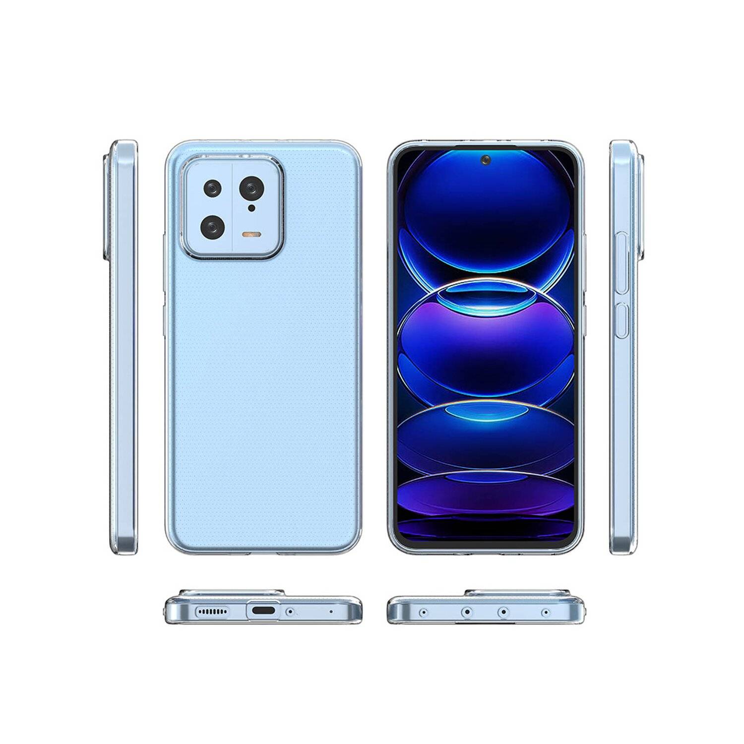 Silikon Hülle Basic kompatibel mit Xiaomi 14 Case TPU Soft Handy Cover Schutz Transparent