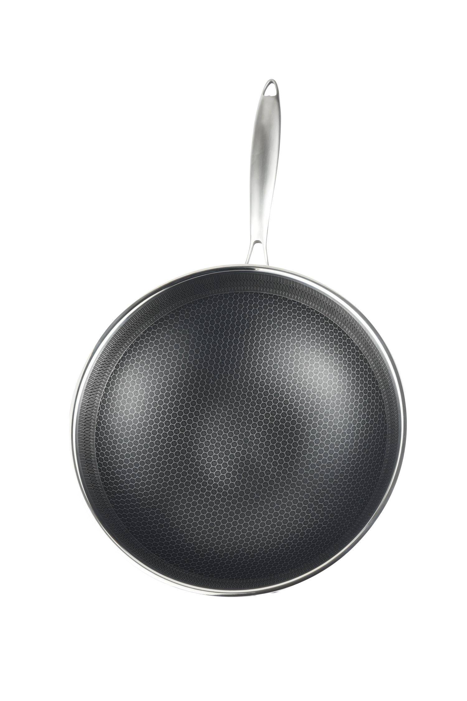Cheffinger Bratpfanne 18/10 Edelstahl Wabenstruktur Ø24cm Induktion Pfanne Anti Haft