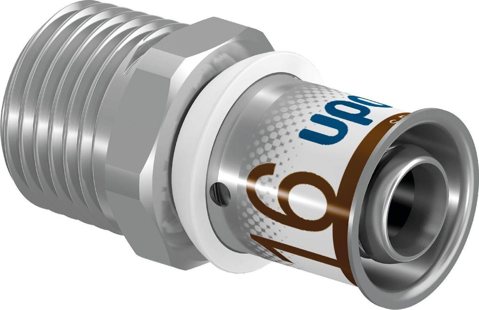 Raccord de transition S-Press PLUS en laiton étamé Uponor, 16 mm x 1/2" Mâle