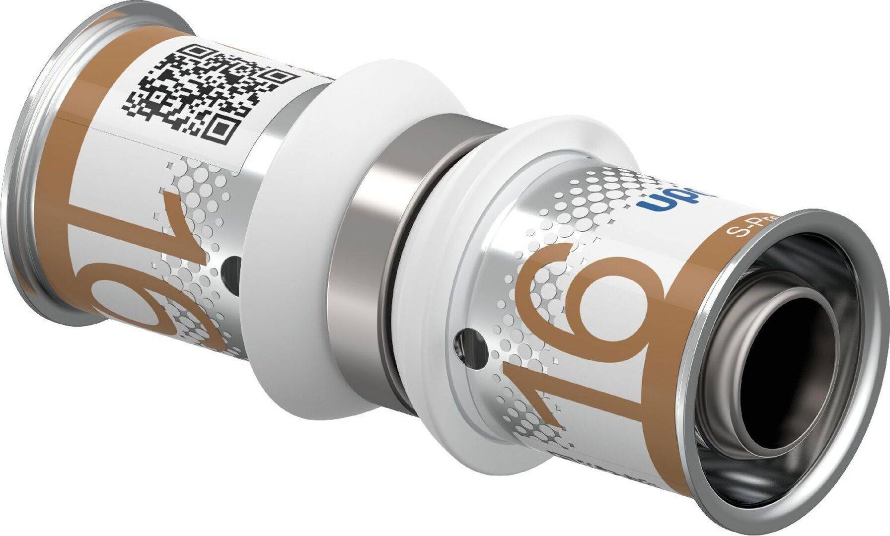 Uponor Kupplung S-Press PLUS aus Messing, verzinnt 16x16mm