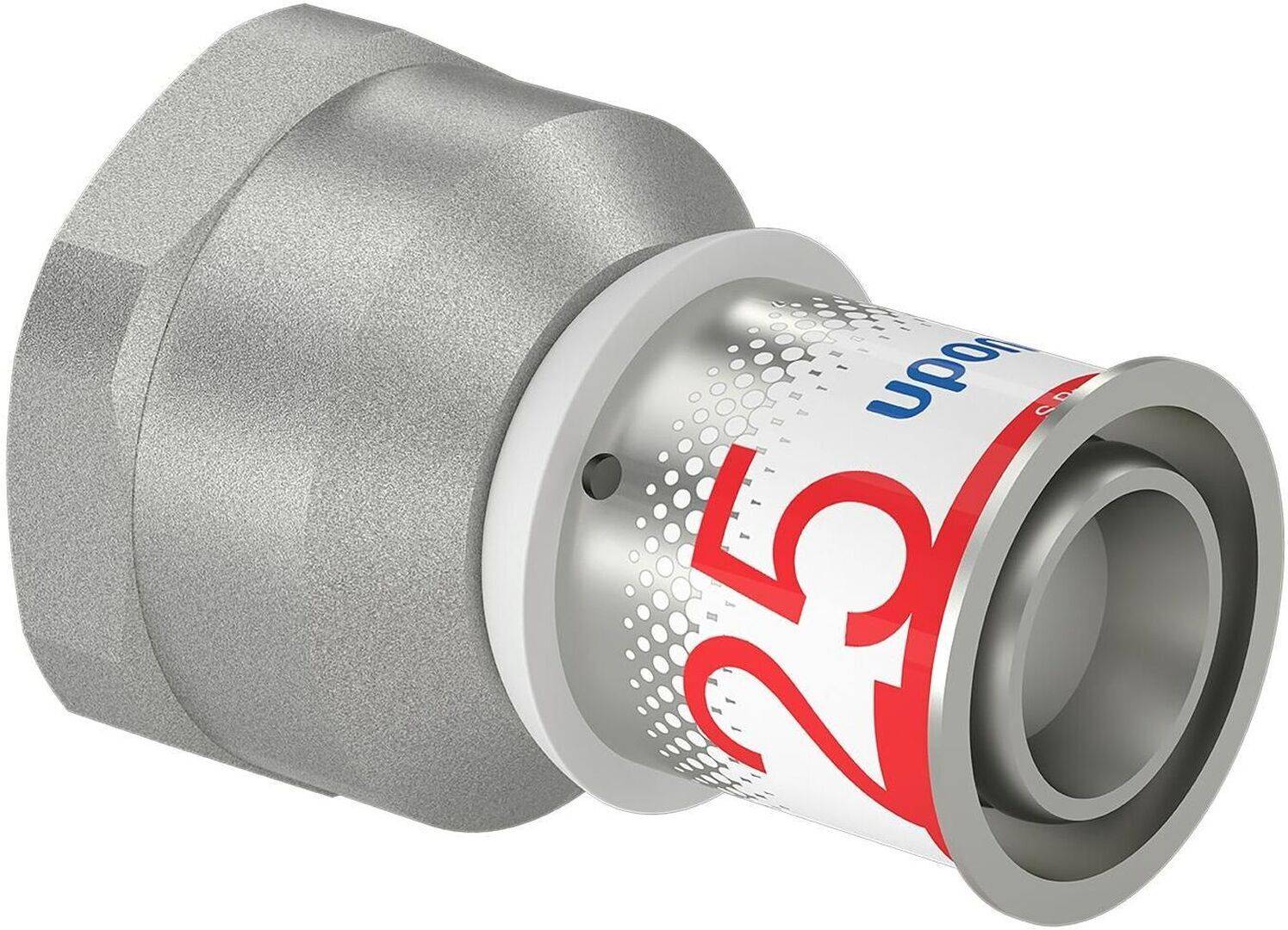 Uponor Übergangsmuffe S-Press PLUS aus Messing, verzinnt 25mmx1 IG