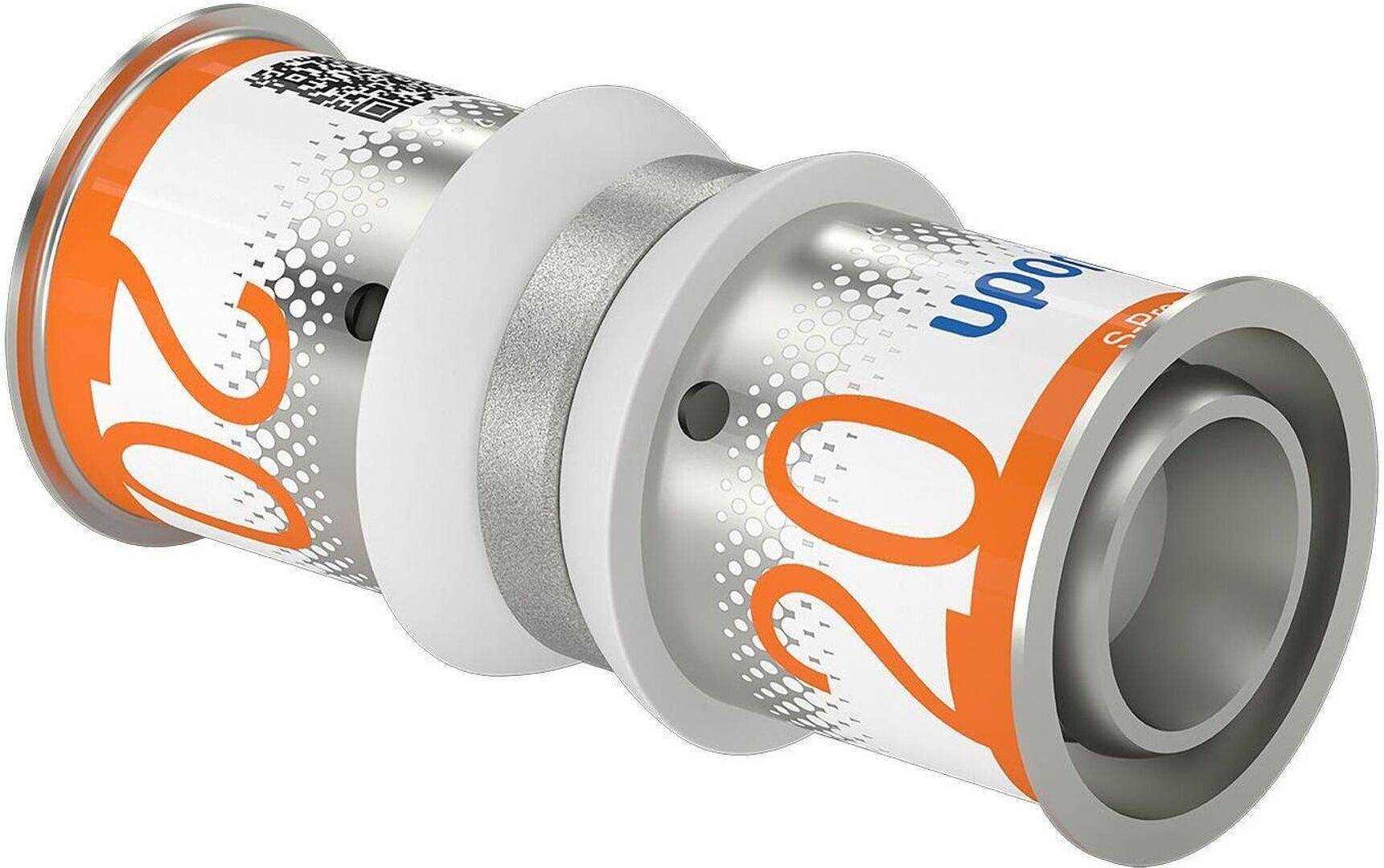 Uponor Kupplung S-Press PLUS aus Messing, verzinnt 20x20mm