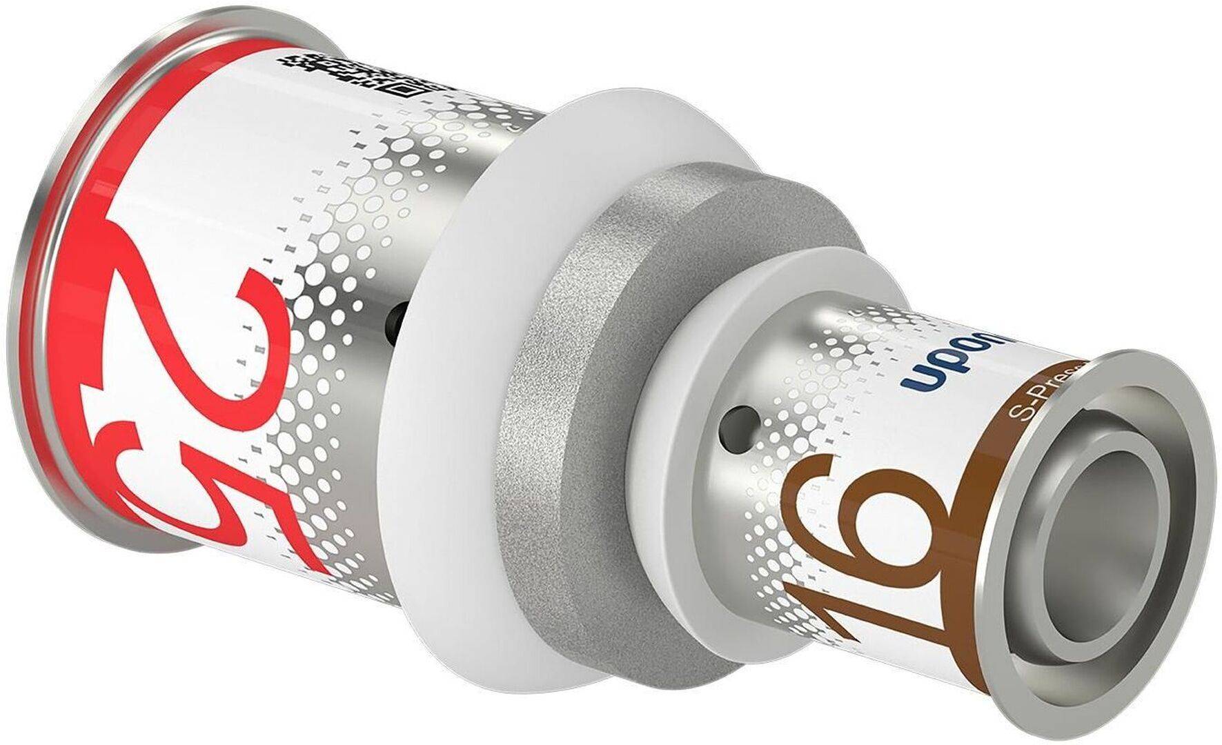 Raccord réduit Uponor S-Press PLUS en laiton étamé 25x16 mm
