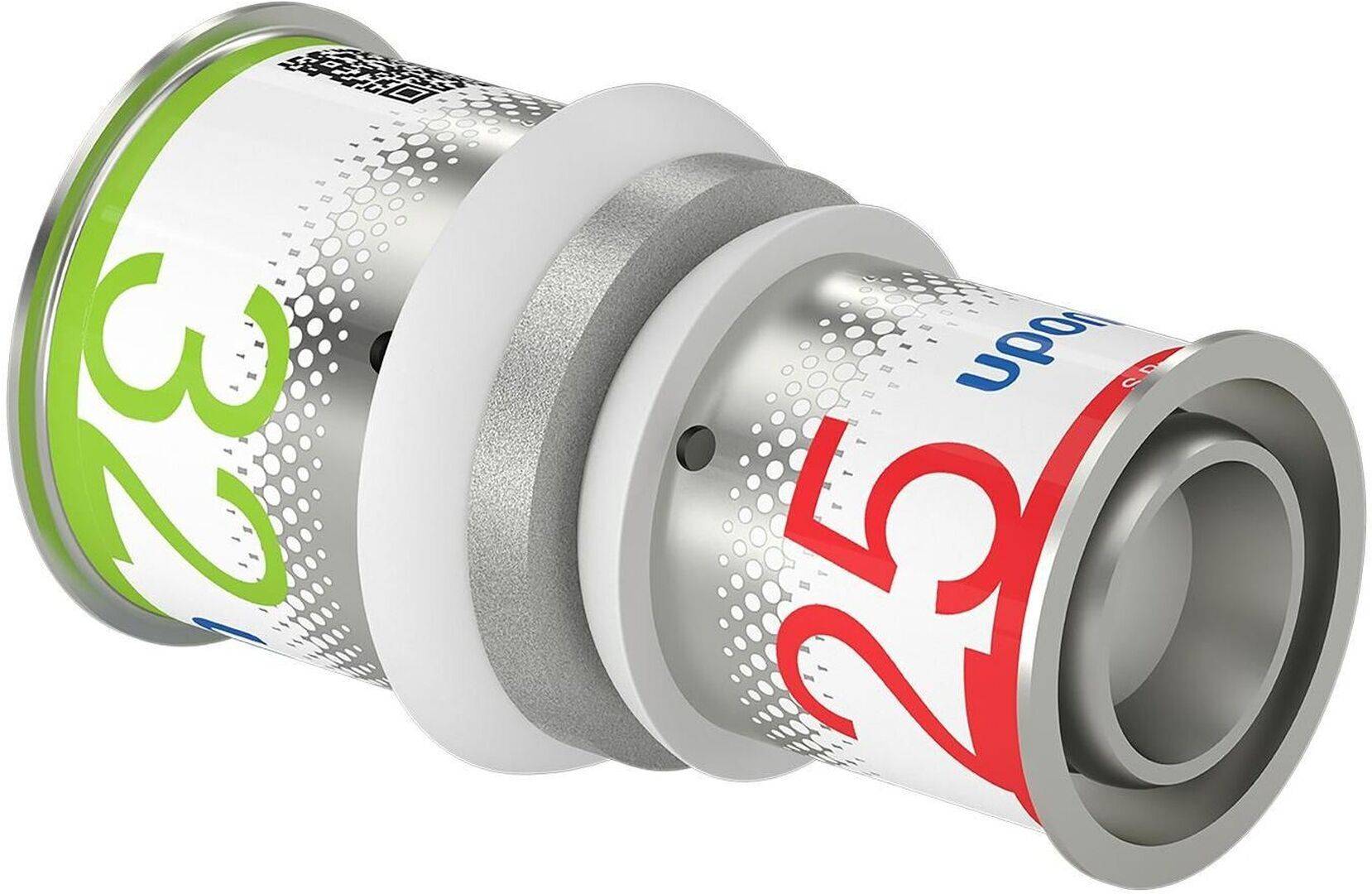 Uponor Kupplung S-Press PLUS reduziert aus Messing, verzinnt 32x25mm