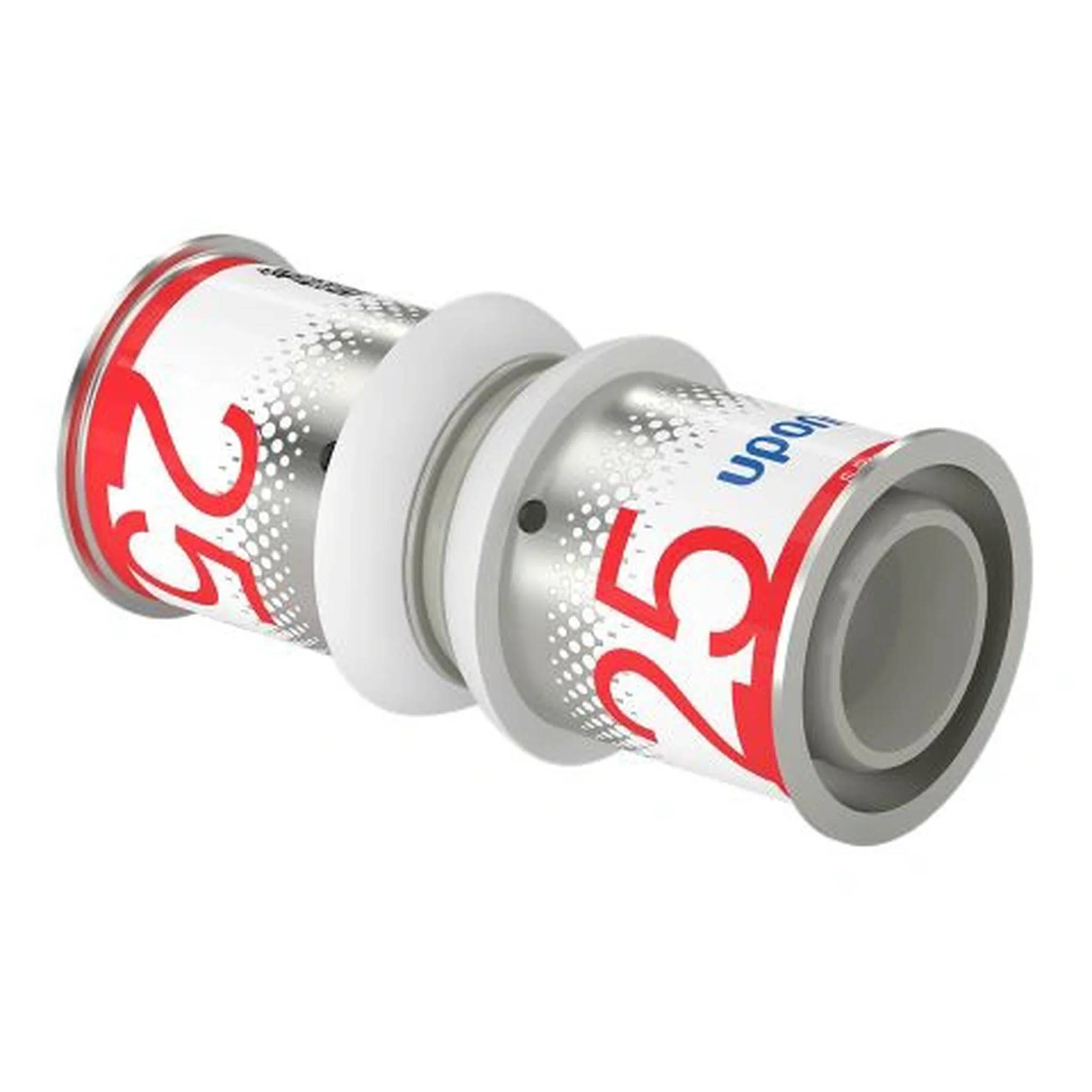 Weißer zylindrischer Adapter mit der Beschriftung „25