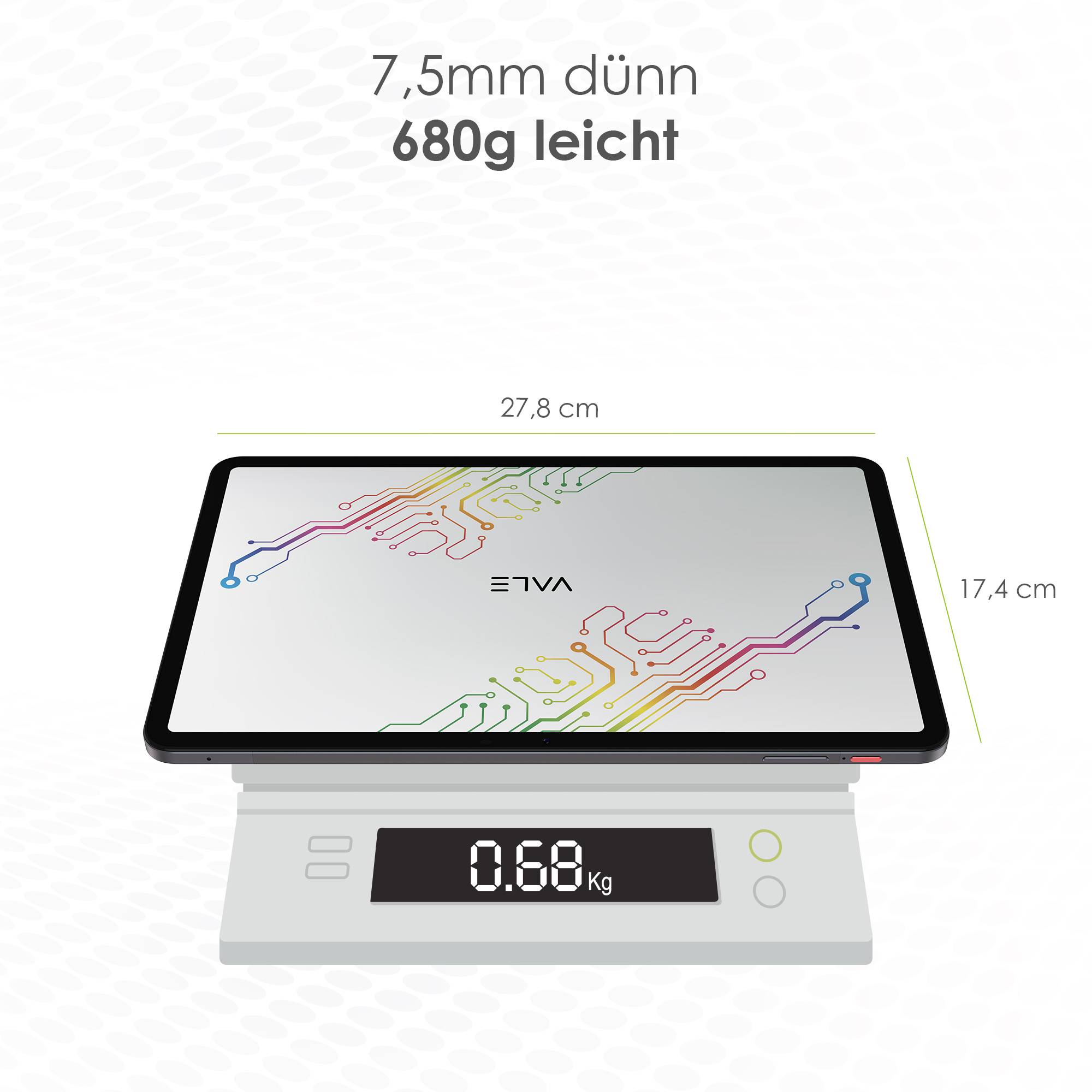 VALE V12E-LTE-8128 Tablet mit LTE | 12" 2K IPS Display | Octa-Core | 8 GB RAM | 128 GB eMMC | 8 MP Kamera | Android 13