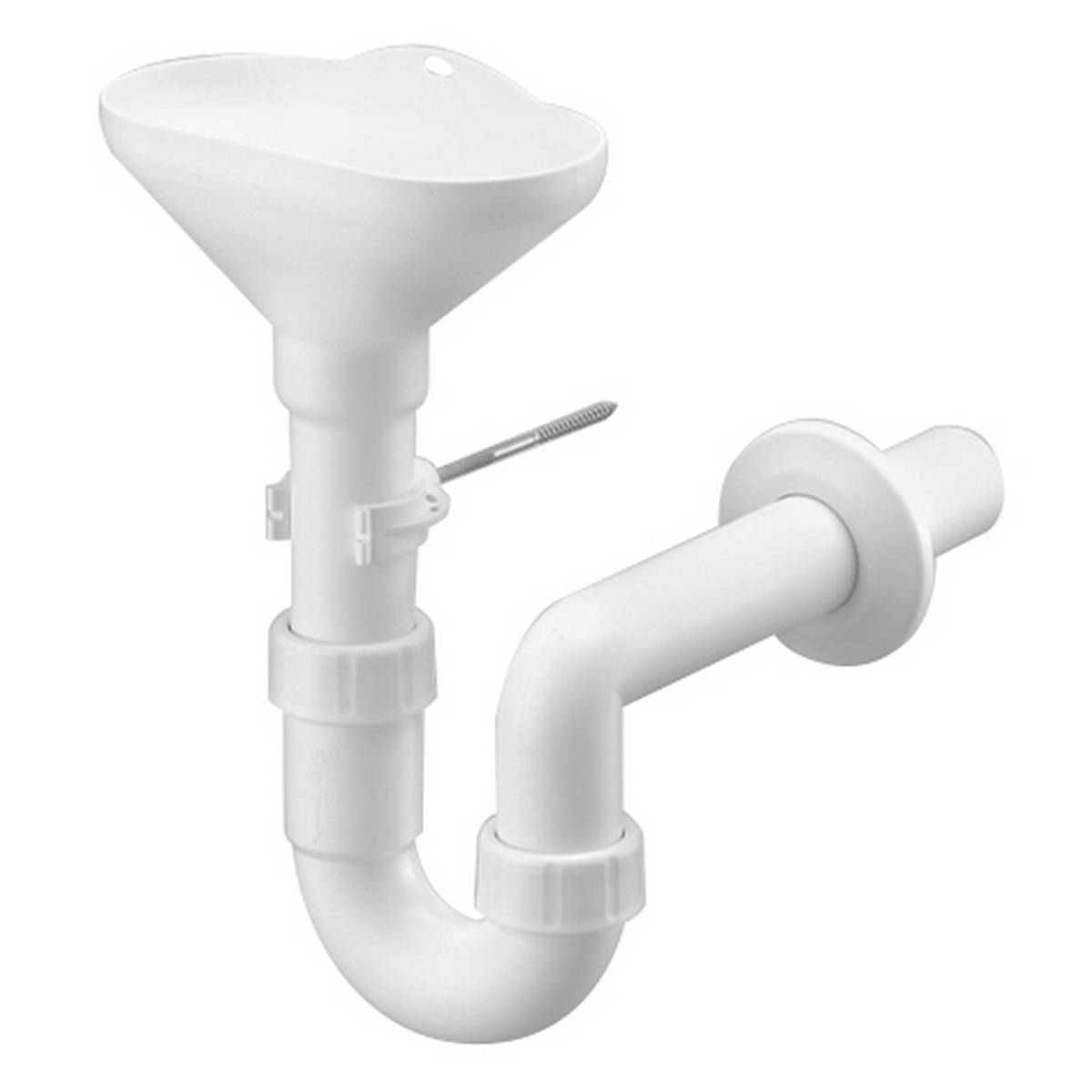 Haas Trichtersiphon für Leckwasser DN40, komplett mit Dichtungen und Sieb.