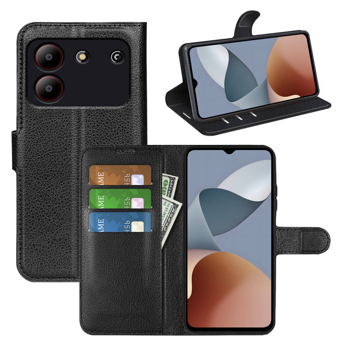 Für ZTE Blade A54 Book Wallet Premium Schutz Handy Hülle Tasche Case