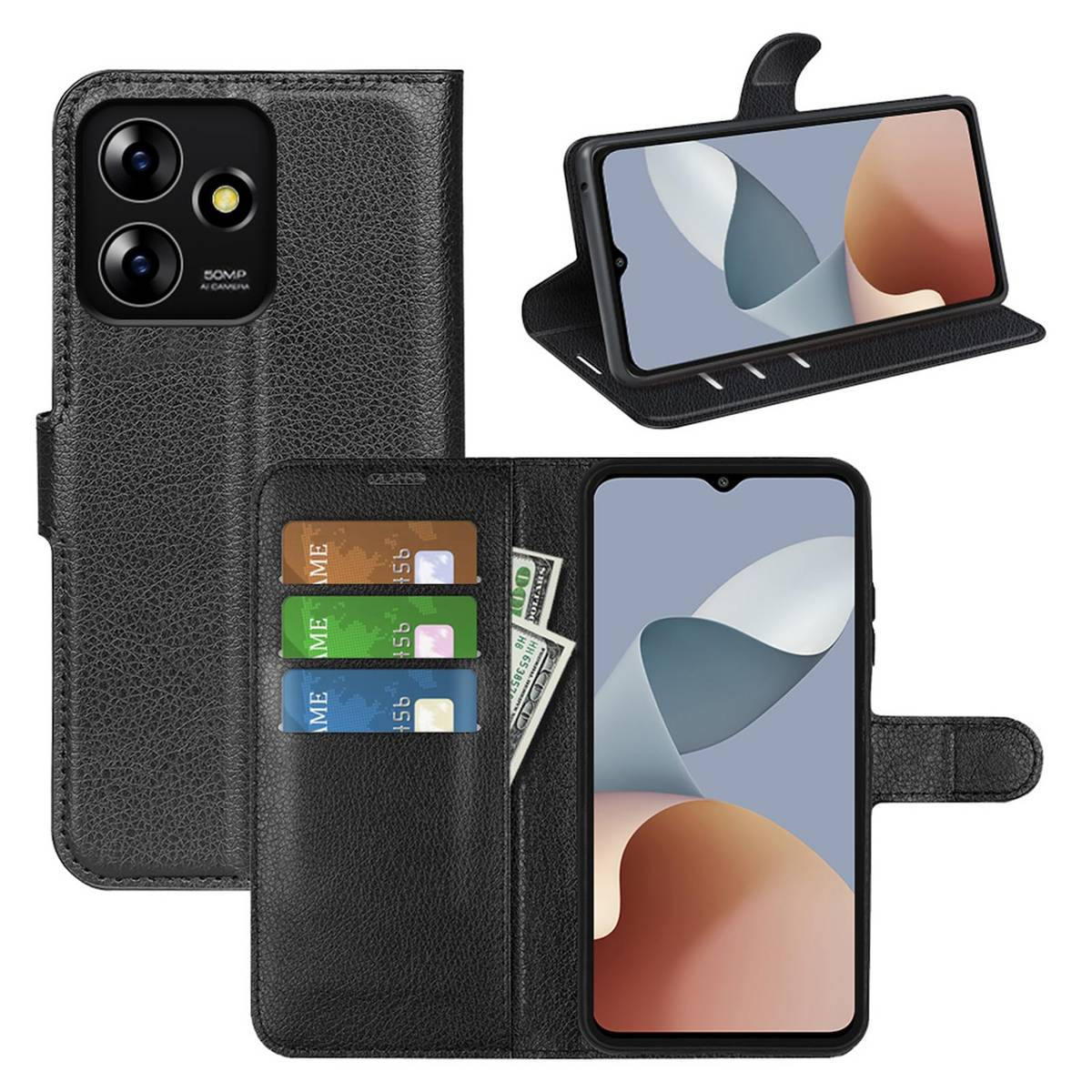 Für ZTE Blade A73 4G / V50s / Axon 50 Lite Book Wallet Schutz Hülle