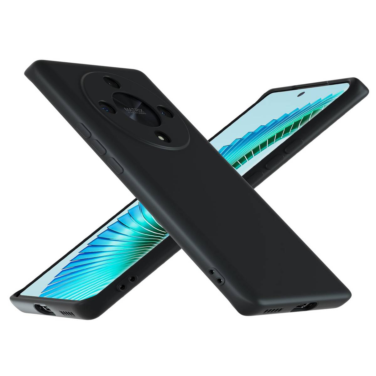 Für Honor Magic 6 Lite Silikon TPU Schutz Handy Hülle Cover Schwarz