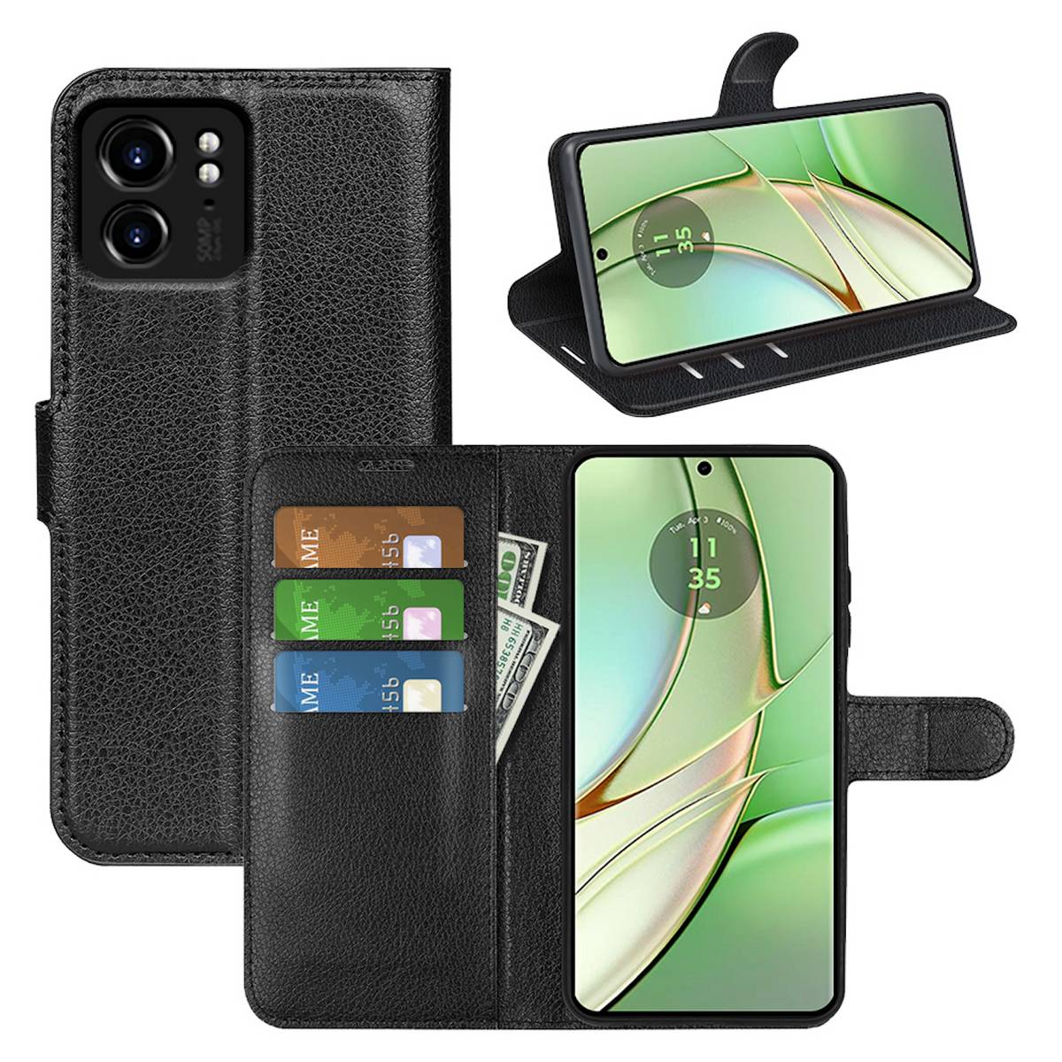 Für Motorola Edge 40 Book Wallet Premium Schutz Handy Hülle Tasche