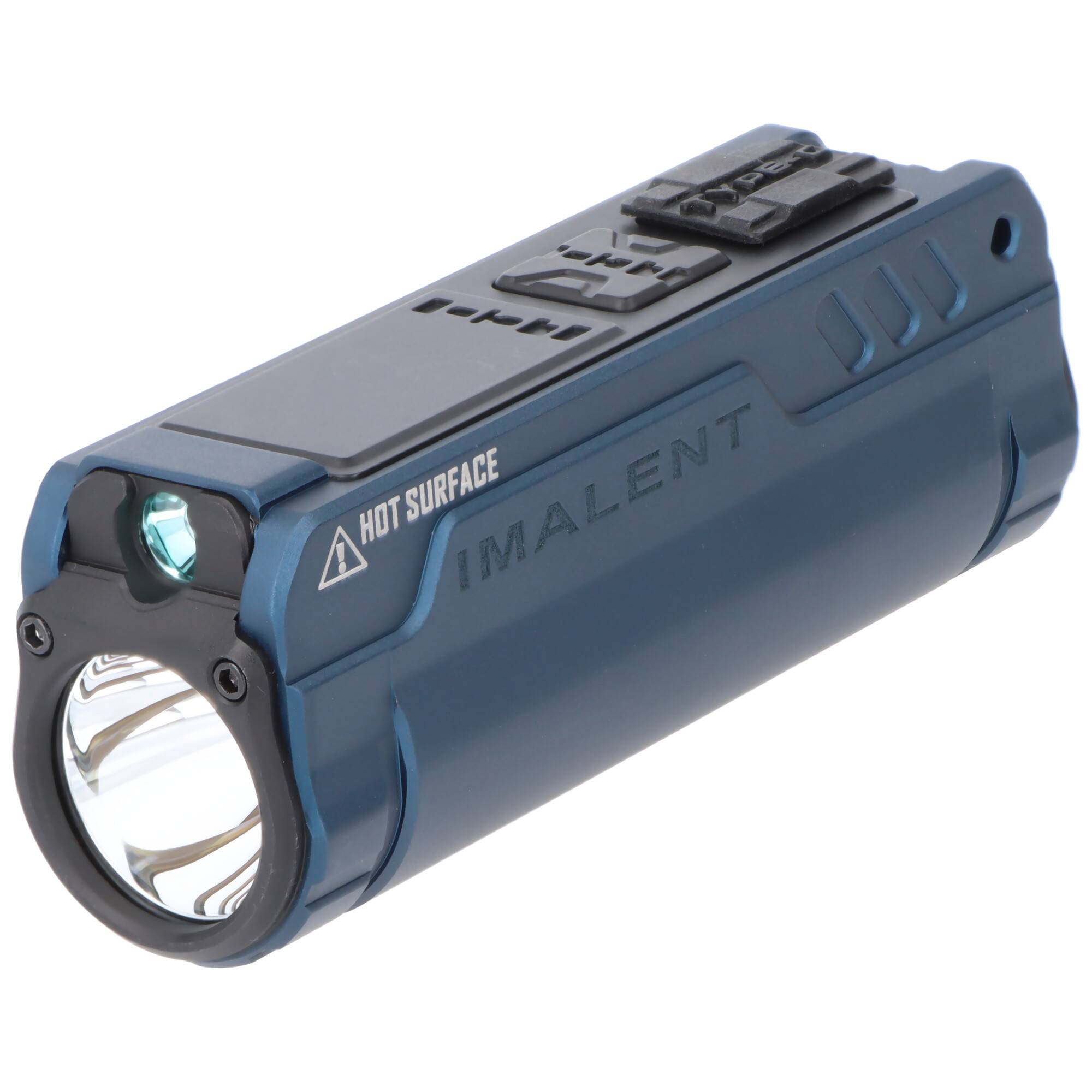 Blaue tragbare Taschenlampe mit Seitenlicht und Warnung 