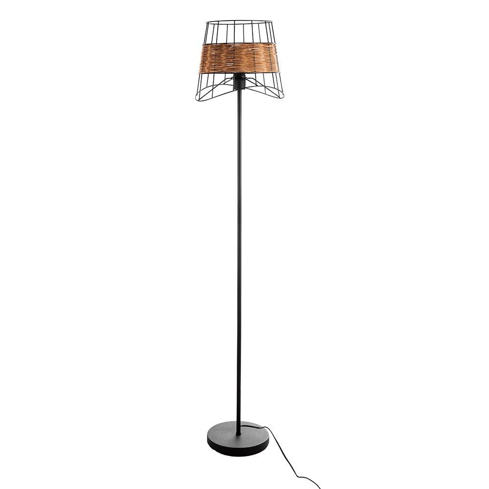 Stehlampe Stehleuchte Standleuchte Beistelllampe, Fernbedienung dimmbar Farbwechsler, Boho Rattanoptik Gitteroptik beige, LED 8,5W 806Lm warmweiß