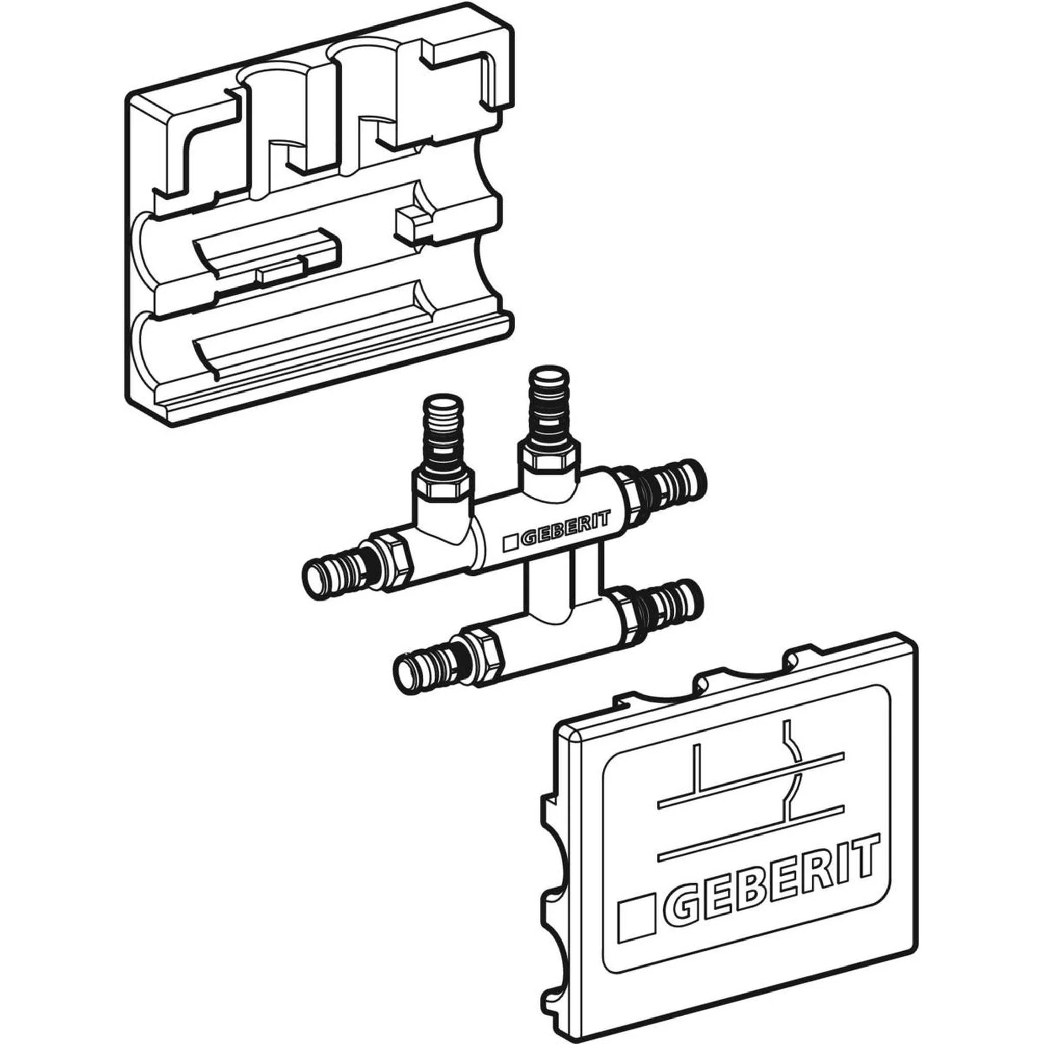 Geberit GE Mepla Kreuzungs-T-Stück, mit Box, d26 x 20 x 26 mm, MS, 1 Stk.