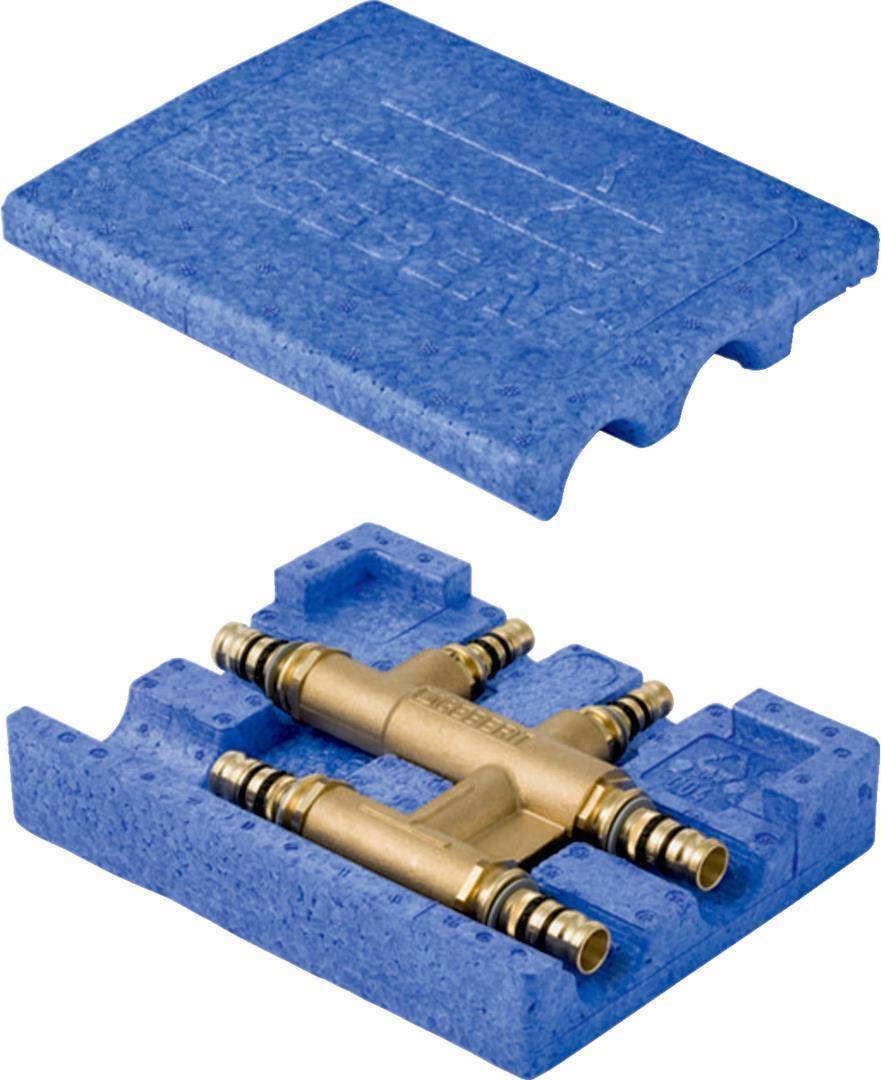 Geberit GE Mepla, Kreuzungs-T-Stück mit Box, d20 x 20 x 20mm, MS, 1 Stk.