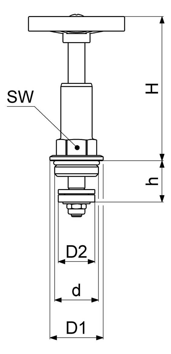 Schlösser DN15 - 1/2" Schrägsitzventil - Oberteil