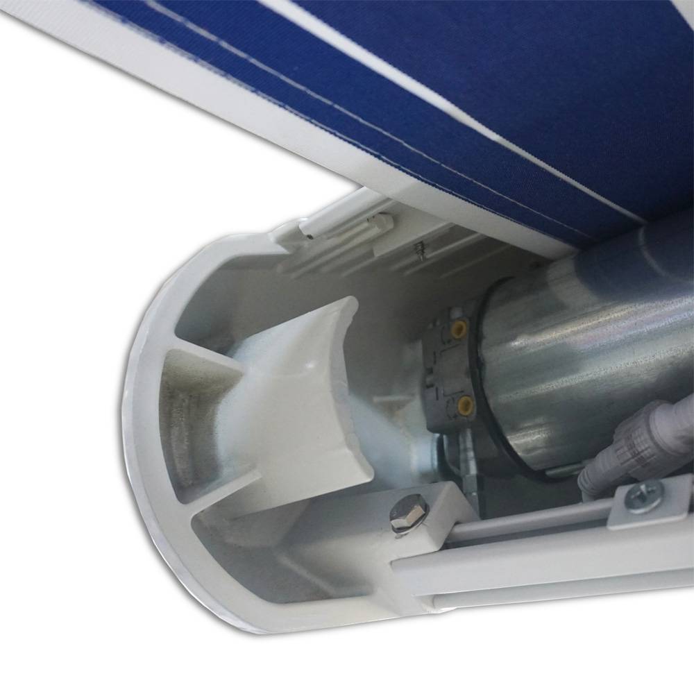 VOLLKASSETTENMARKISE ELOS - Farbe: Marineblau - Weiß, Größe: 350 x 250 cm