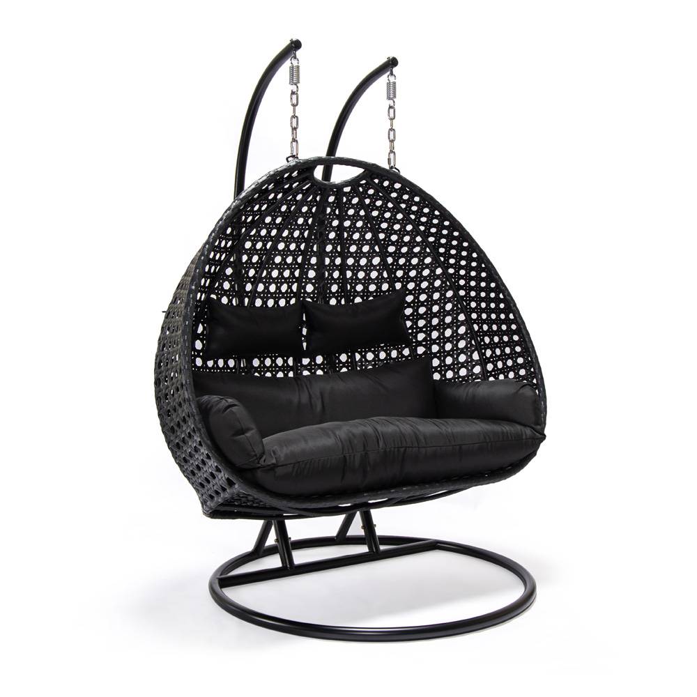 POLYRATTAN HÄNGESESSEL TWIN - Farbe: Schwarz, Ausstattung: Pure