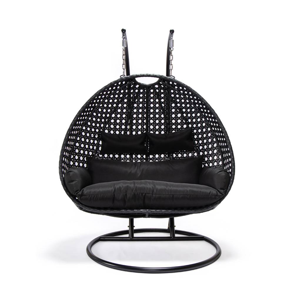 POLYRATTAN HÄNGESESSEL TWIN - Farbe: Schwarz, Ausstattung: Pure
