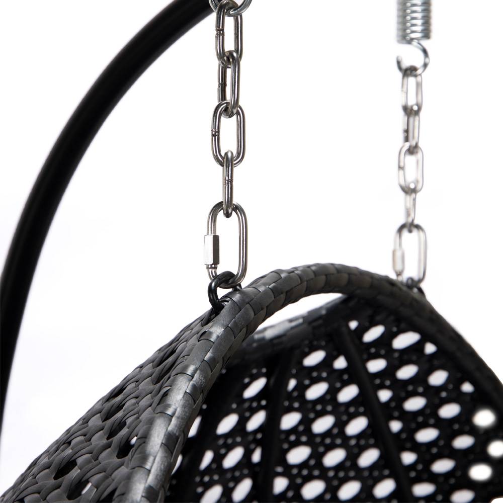 POLYRATTAN HÄNGESESSEL TWIN - Farbe: Schwarz, Ausstattung: Pure