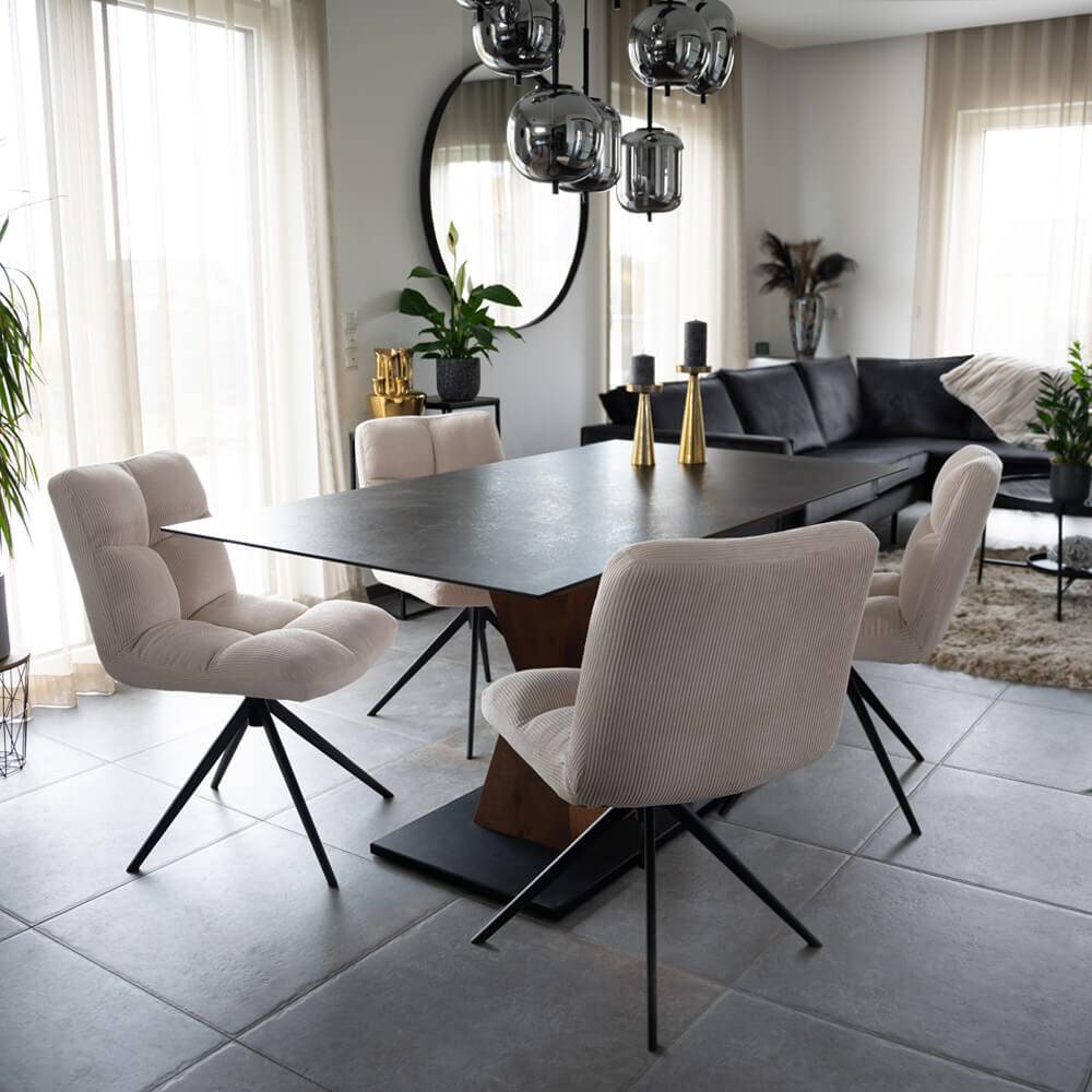 ESSZIMMERSTUHL NODA - Farbe: Beige, Menge: 8